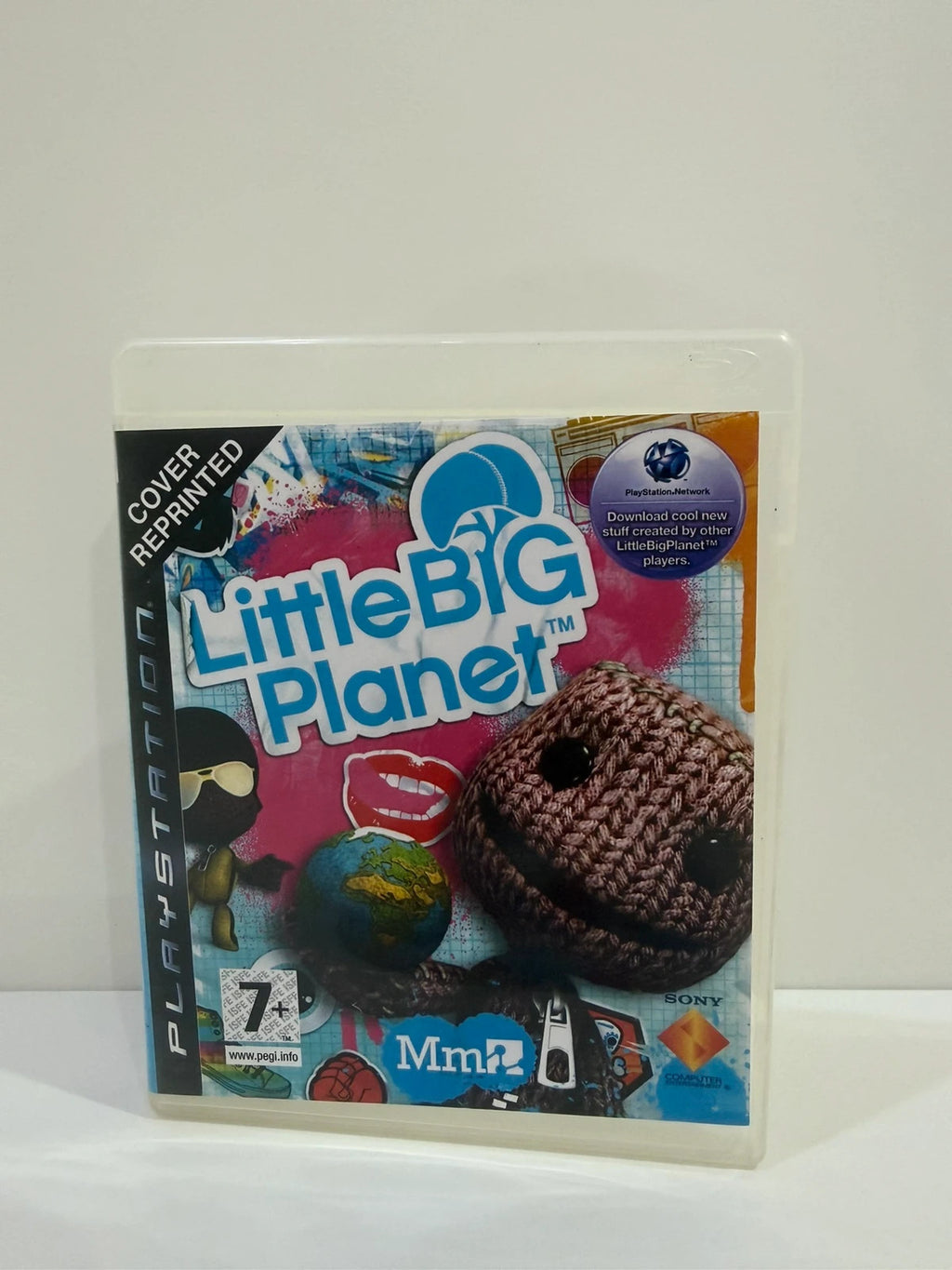 Little Big Planet PS3 game disc with reprinted cover art and case in very good condition.