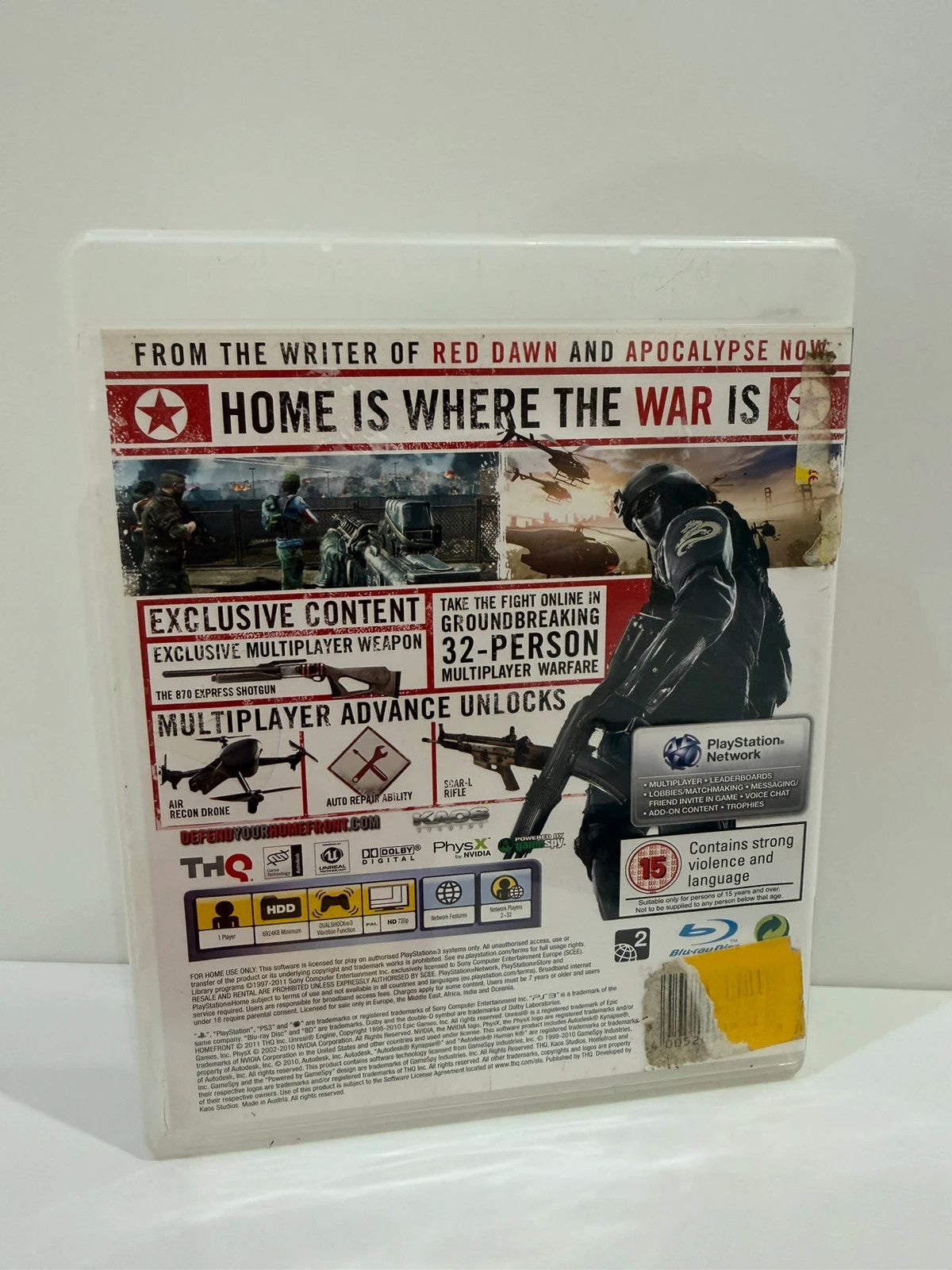 HomeFront PS3 video game complete with manual and disc in very good condition.