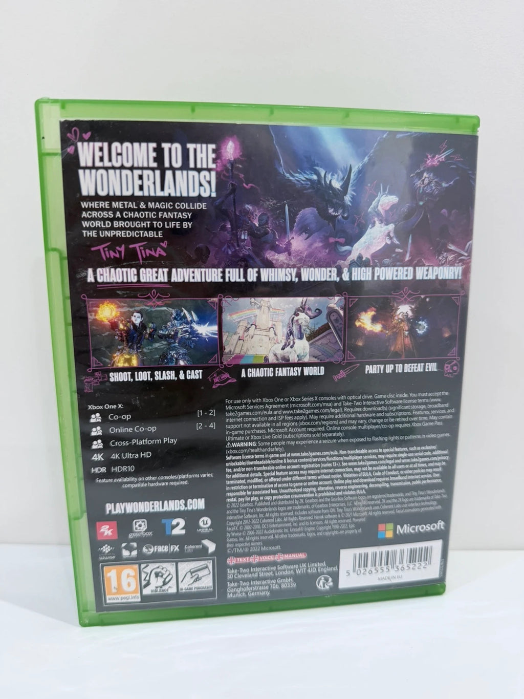 Tiny Tina’s Wonderlands Xbox One game case with colorful cover art and disc included.