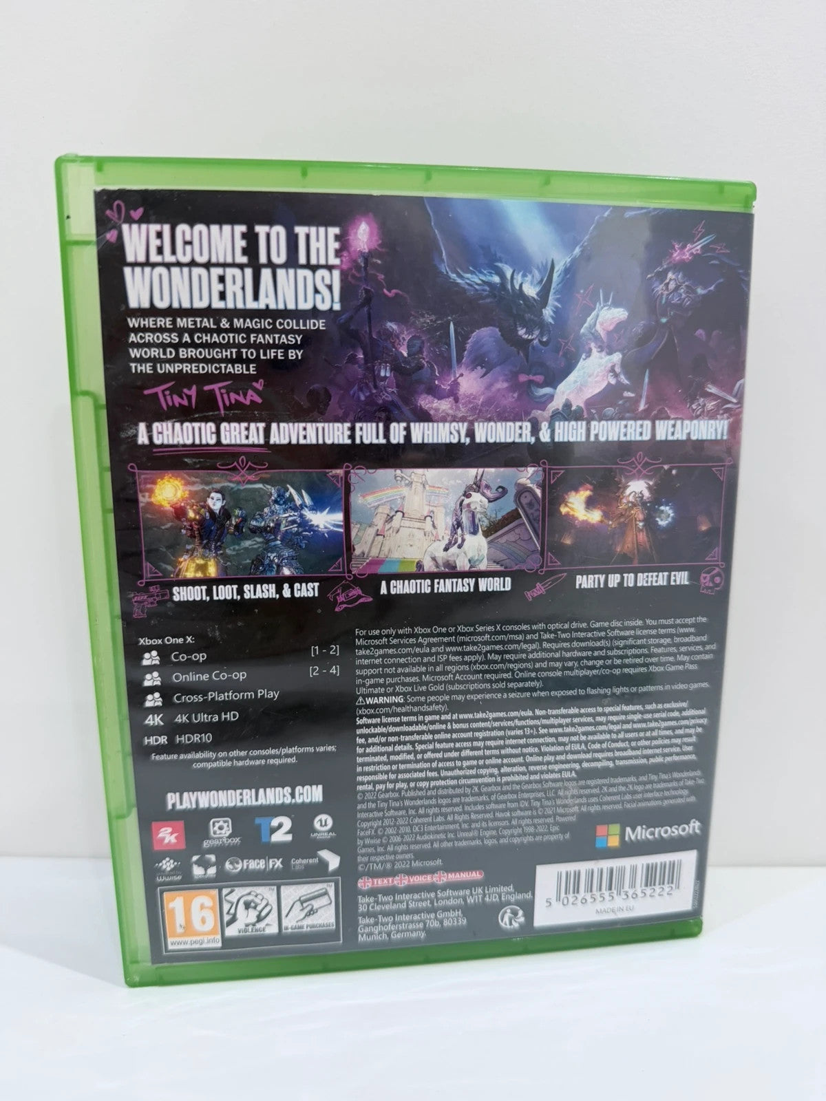 Tiny Tina’s Wonderlands Xbox One game case with colorful cover art and disc included.