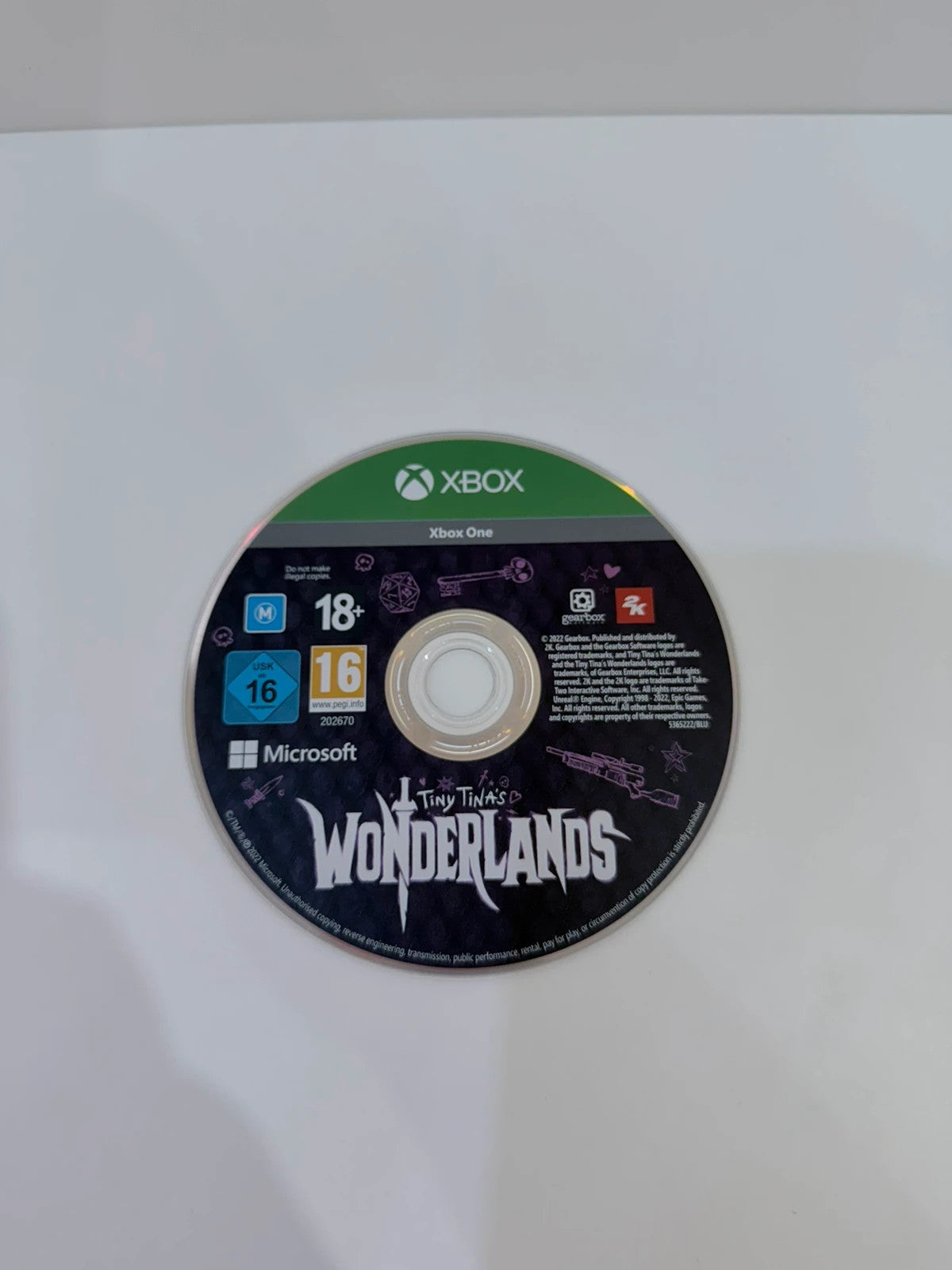 Tiny Tina’s Wonderlands Xbox One game case with colorful cover art and disc included.