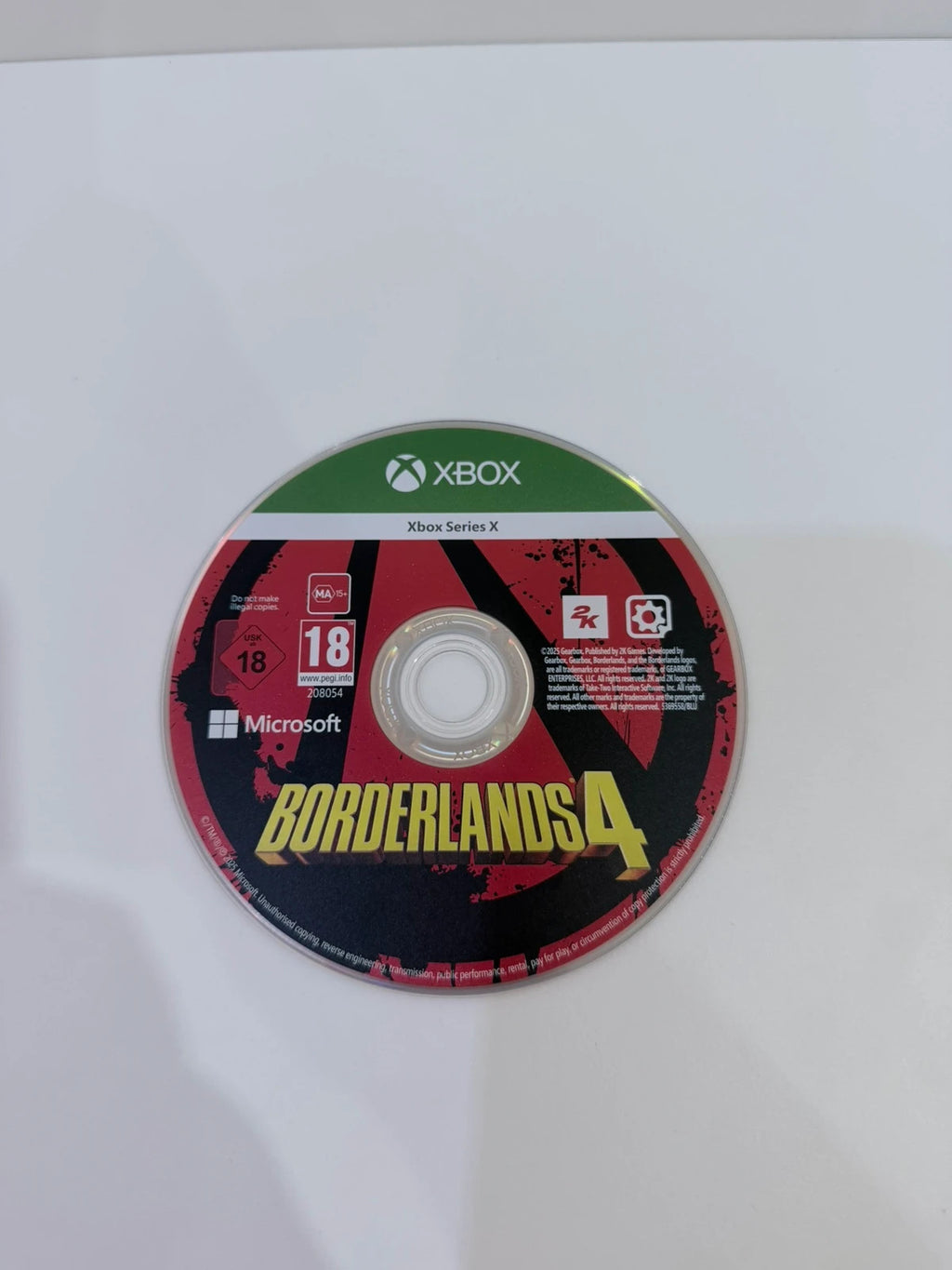 Borderlands 4 Xbox Series X game disc and case with vibrant cover art.