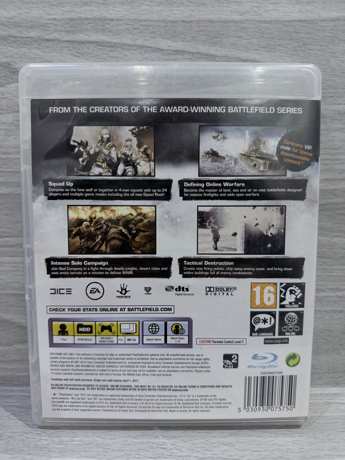 Battlefield: Bad Company 2 Sony PlayStation 3 Complete With Manual PAL UK Tested