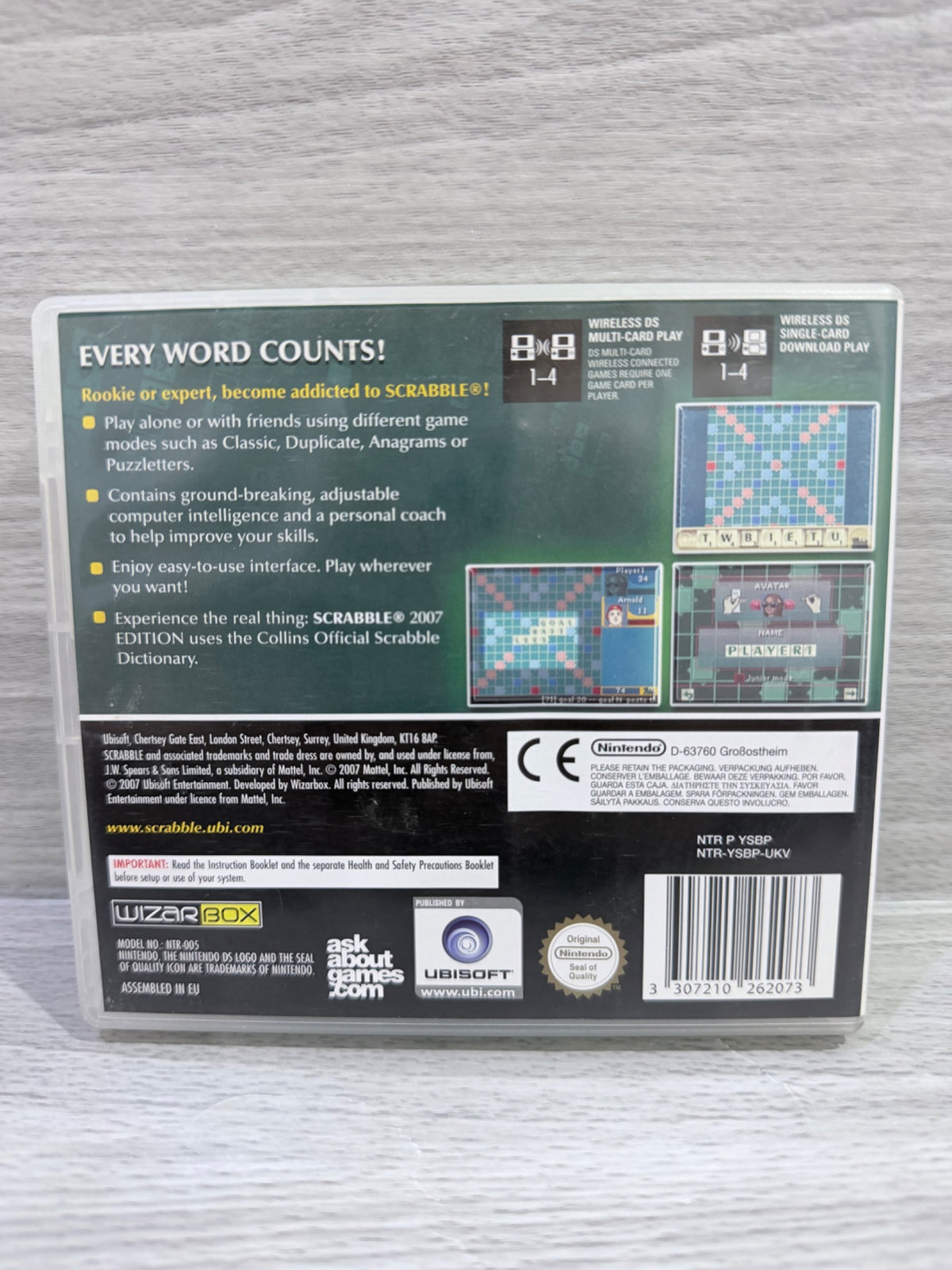 Scrabble 2007 Nintendo DS Complete With Manual PAL UK Tested Working