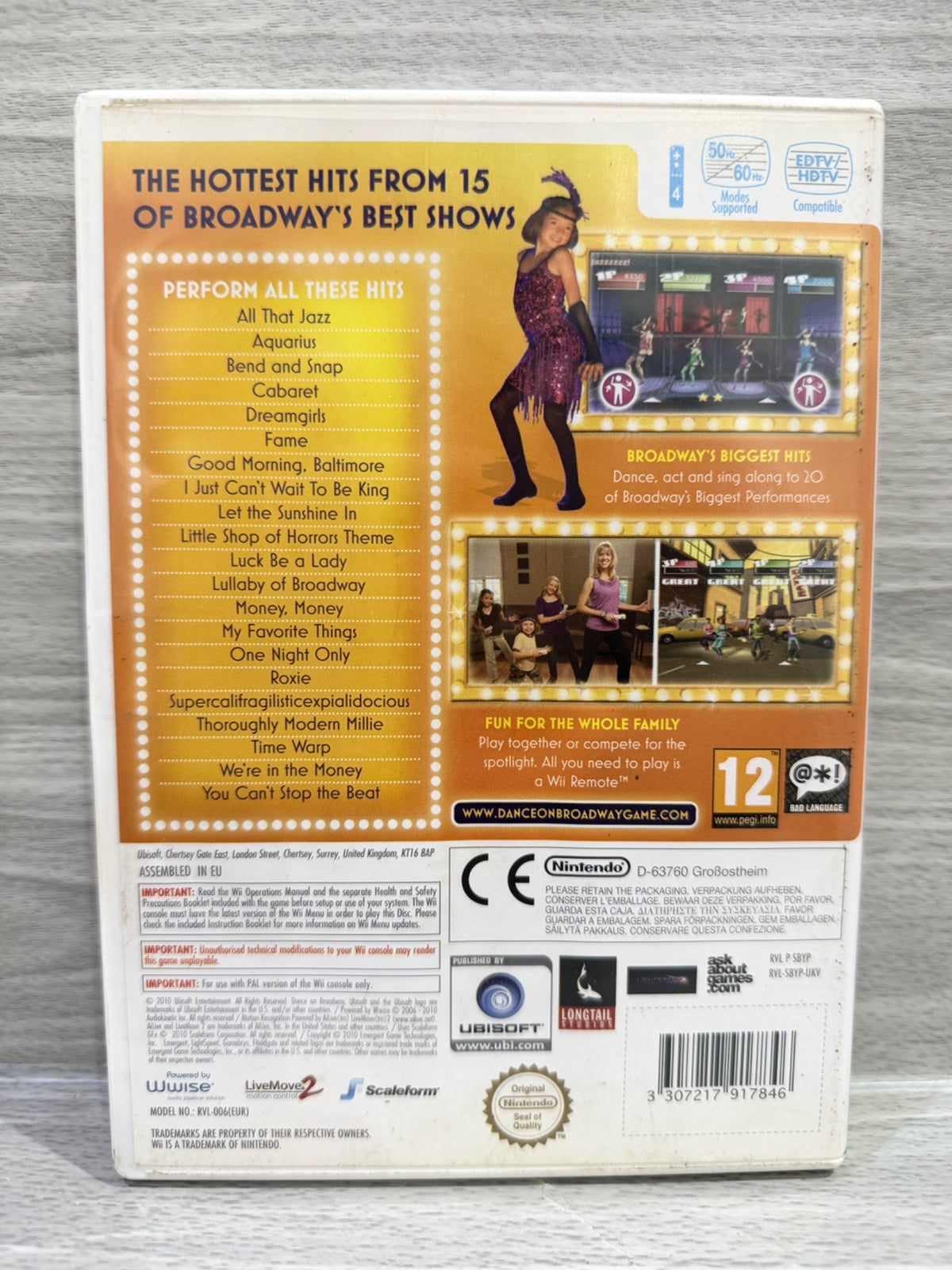 Dance on Broadway Nintendo Wii No Manual PAL UK Tested Working