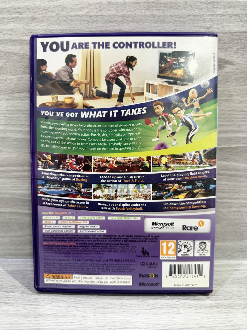 Kinect Sports Microsoft Xbox 360 No Manual PAL UK Tested Working
