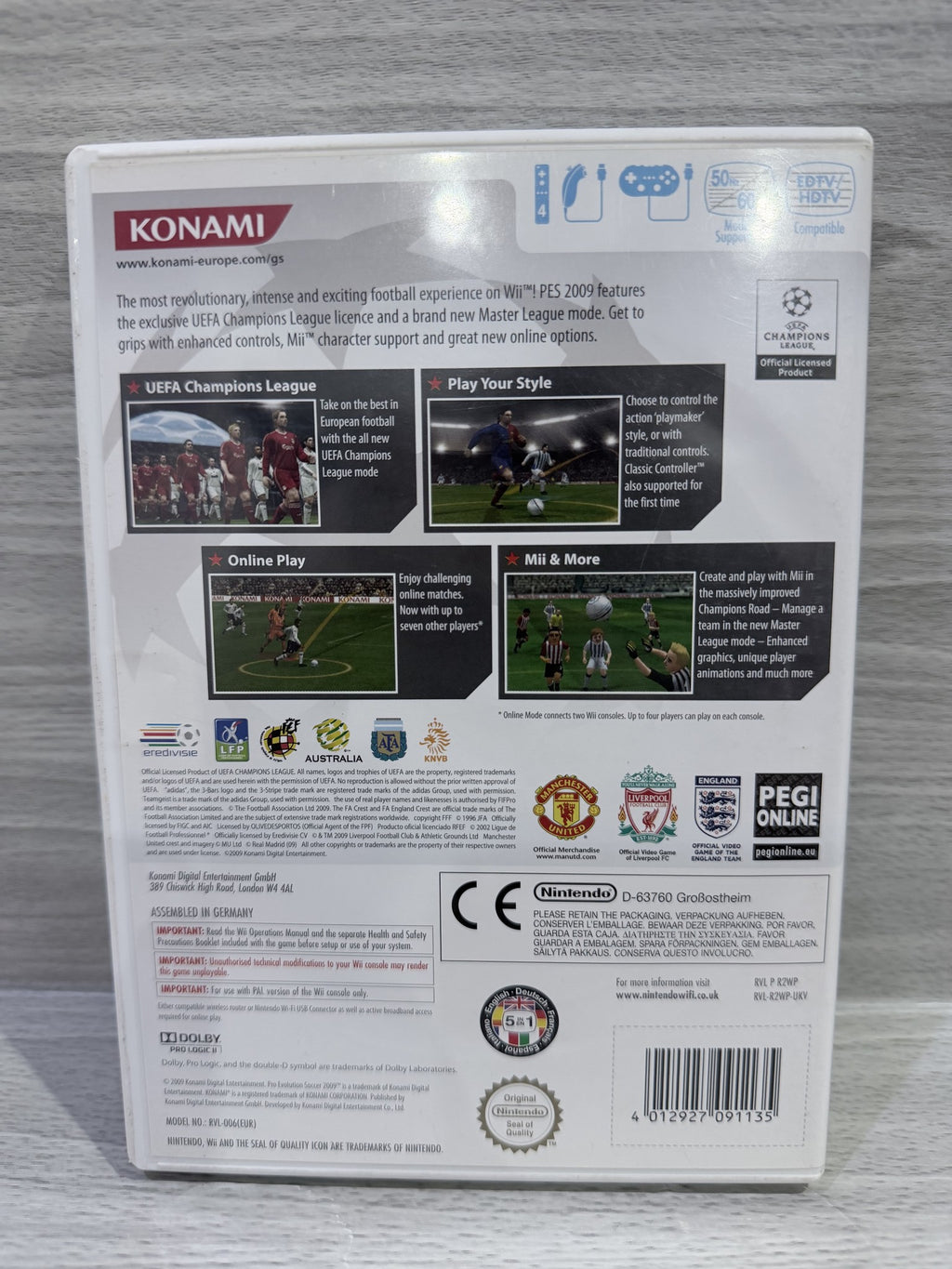 Pro Evolution Soccer 2009 Nintendo Wii Complete With Manual PAL UK Tested
