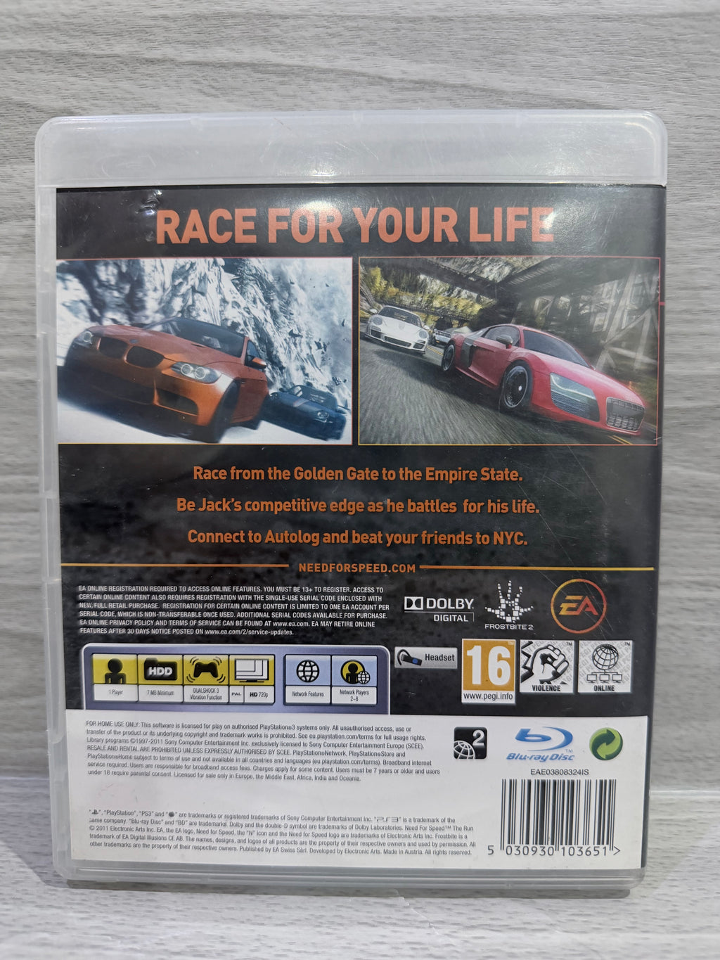 Need For Speed: The Run Sony PlayStation 3 No Manual PAL UK Tested Working