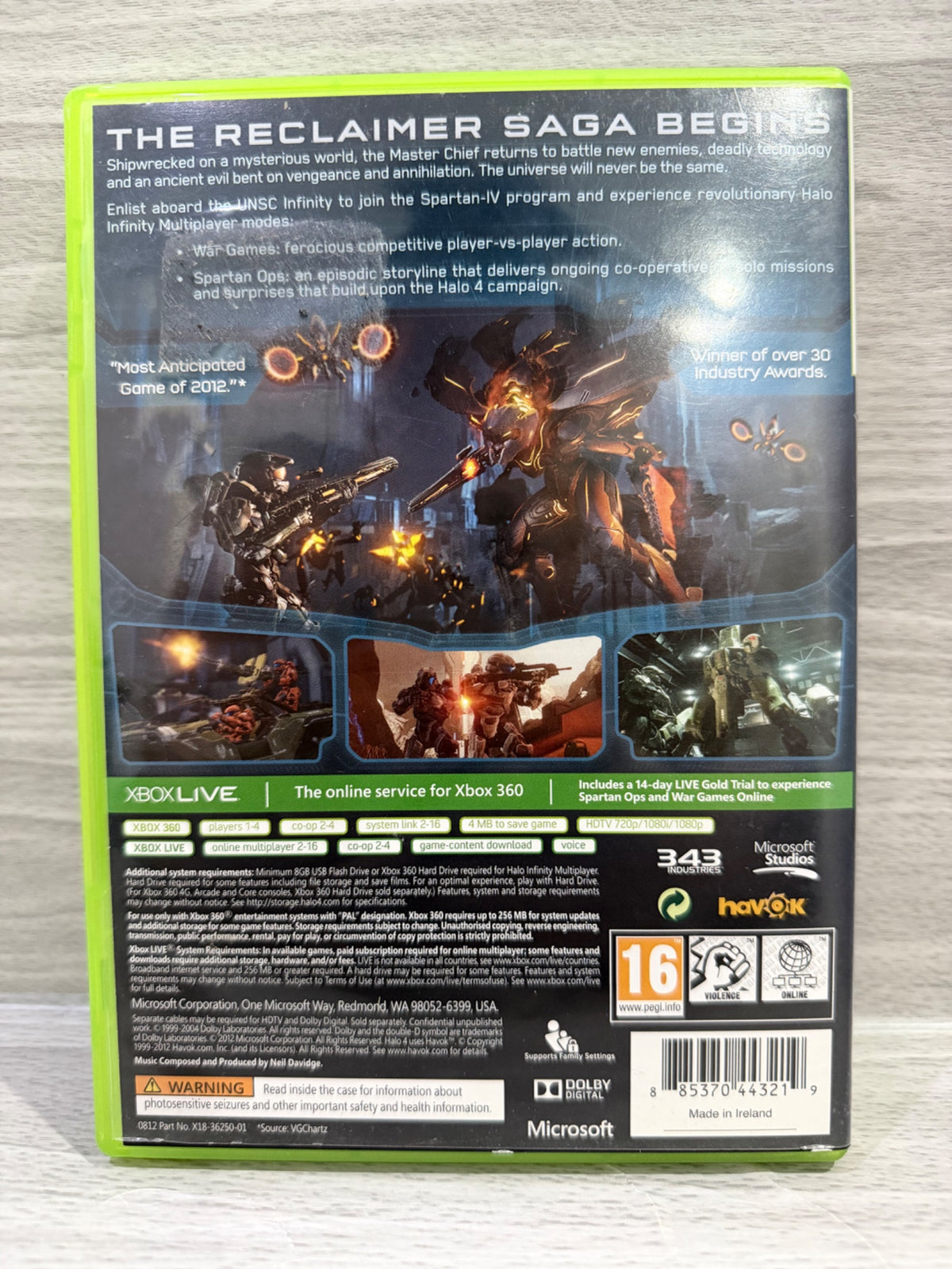 Halo 4 (2 Disc) Microsoft Xbox 360 No Manual PAL UK Tested Working
