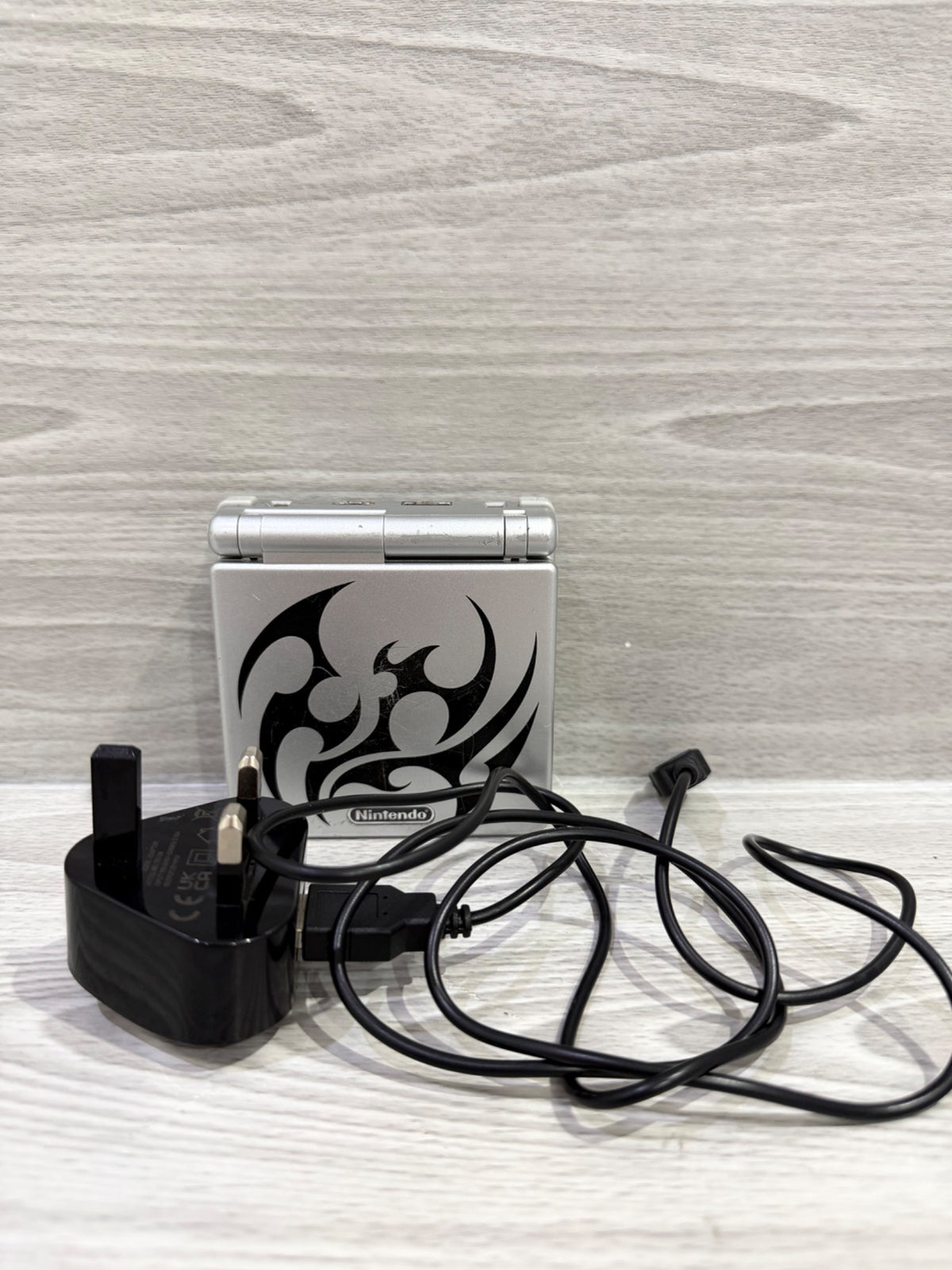 Nintendo Game Boy Advance SP Tribal Silver Handheld Console Unboxed Tested