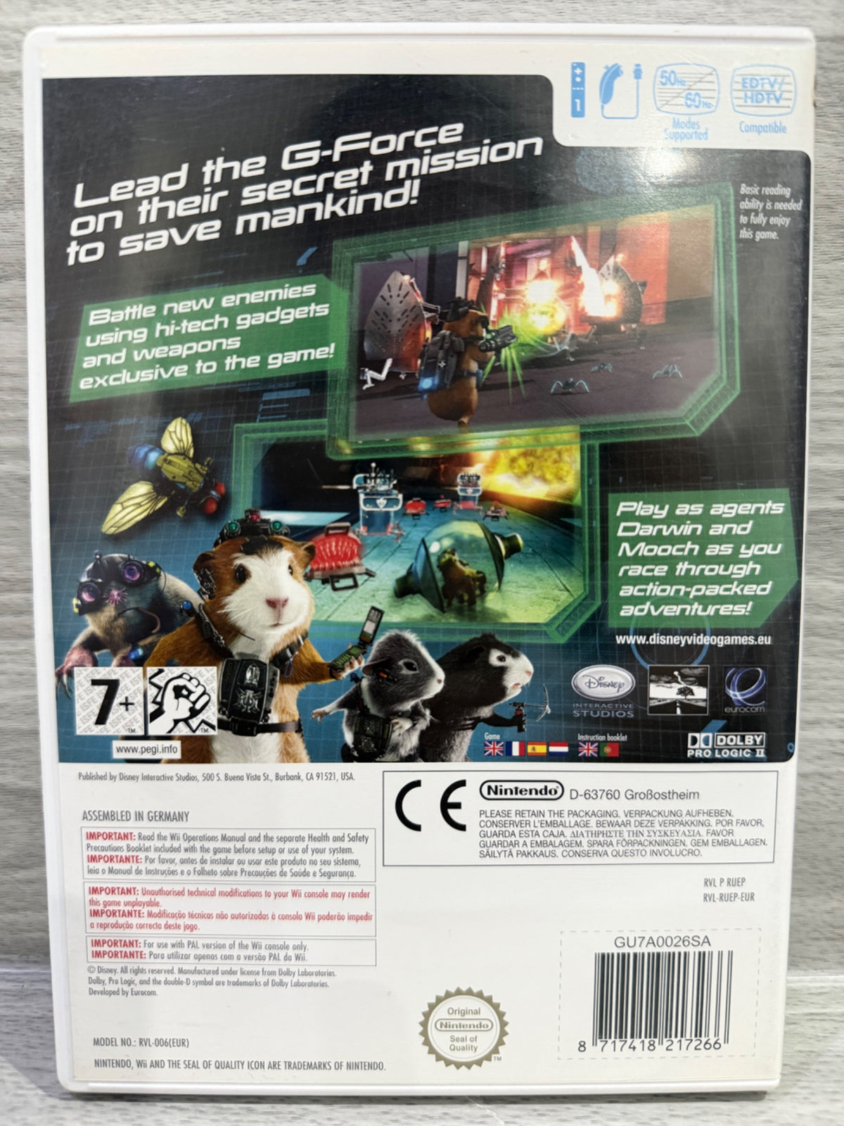 G-Force Nintendo Wii Complete With Manual PAL UK Tested Working
