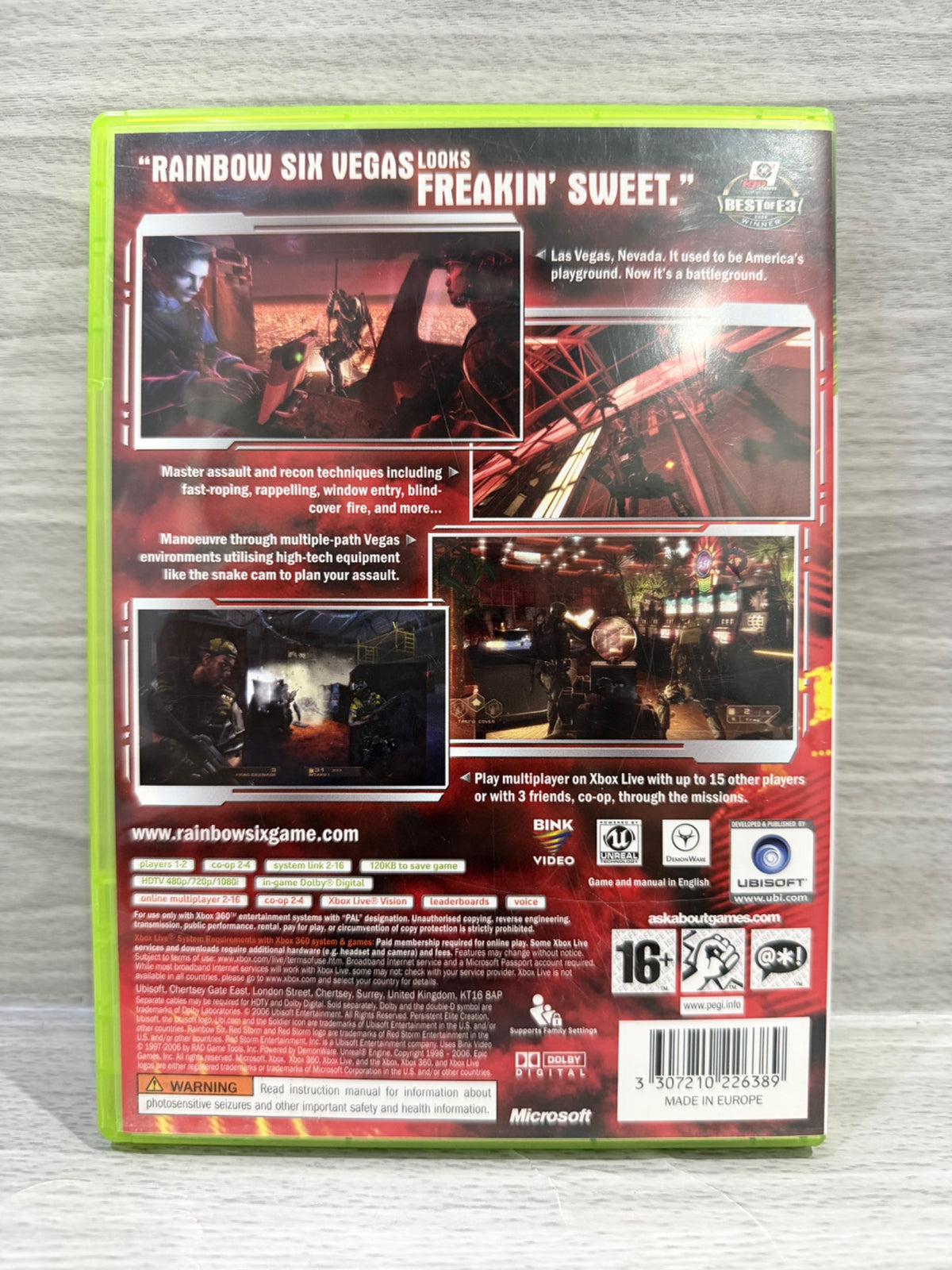 Rainbow Six - Vegas Microsoft Xbox 360 Complete With Manual PAL UK Tested