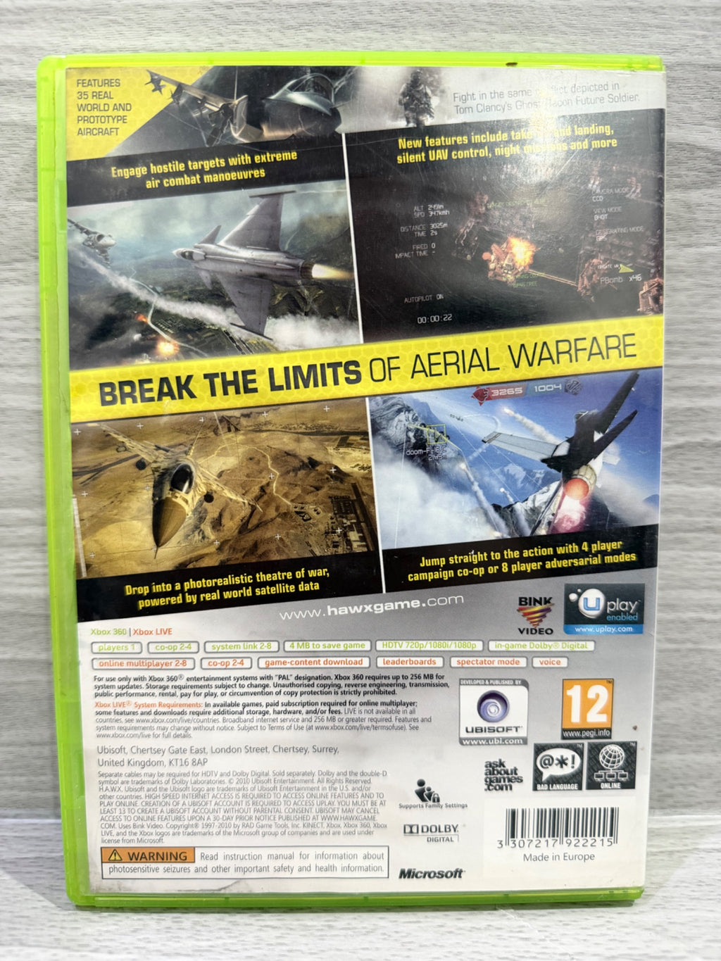 Tom Clancy's HAWX 2 Microsoft Xbox 360 Complete With Manual PAL UK Tested