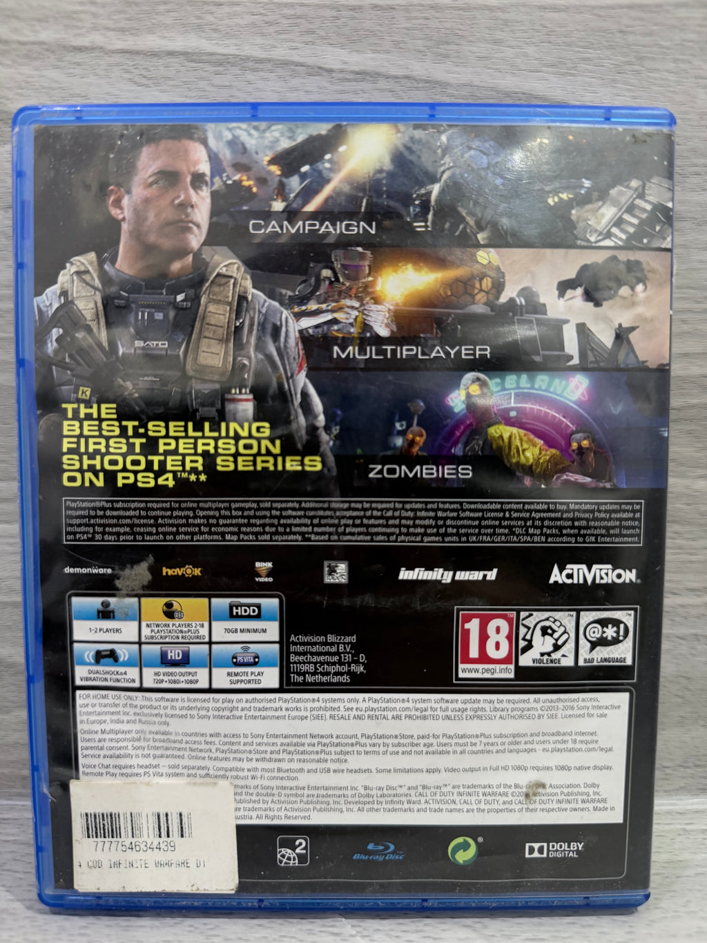 Call of Duty: Infinite Warfare (No DLC) Sony PlayStation 4 Boxed PAL UK Tested