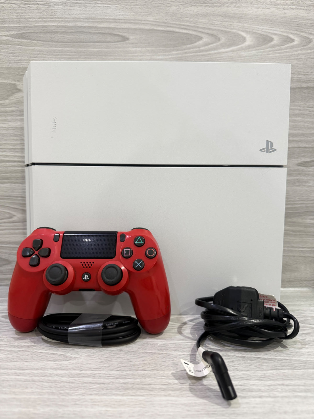 Sony PlayStation 4 Original 500GB White Console Genuine Red Controller Tested
