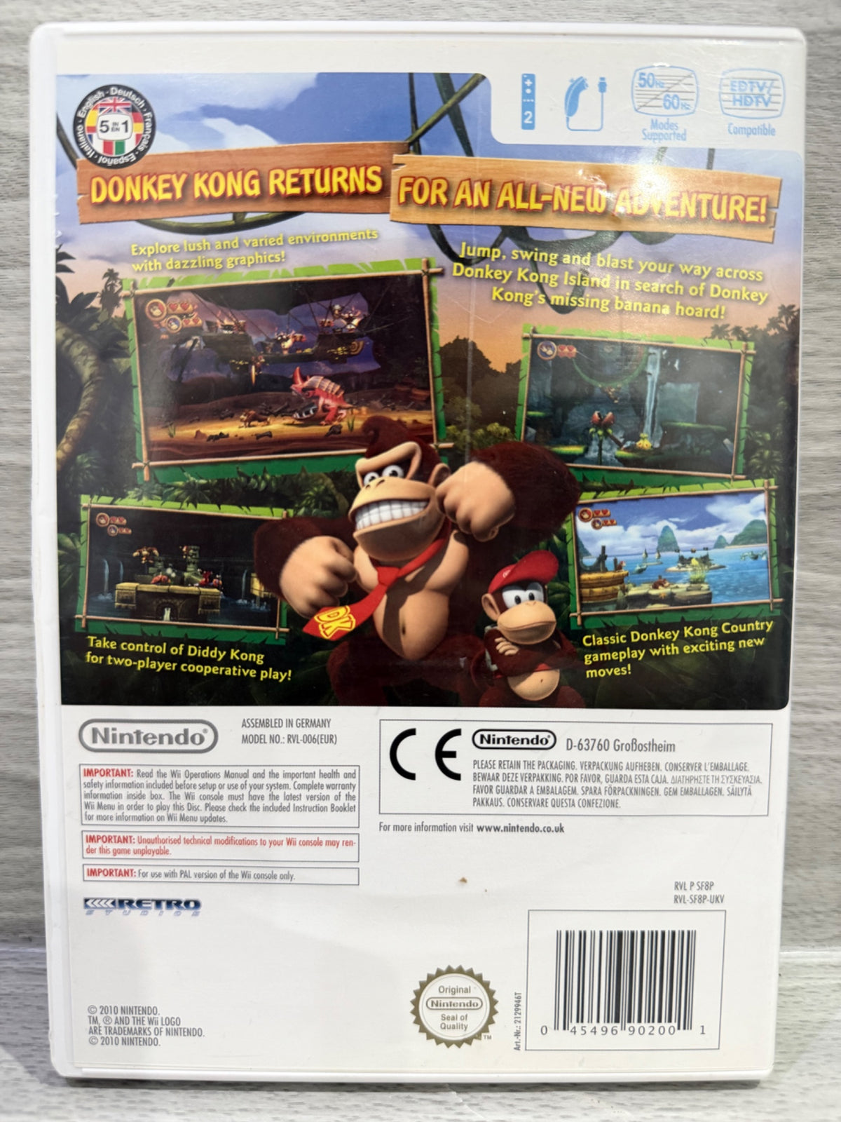 Donkey Kong Country Returns Nintendo Wii Complete With Manual PAL UK Tested