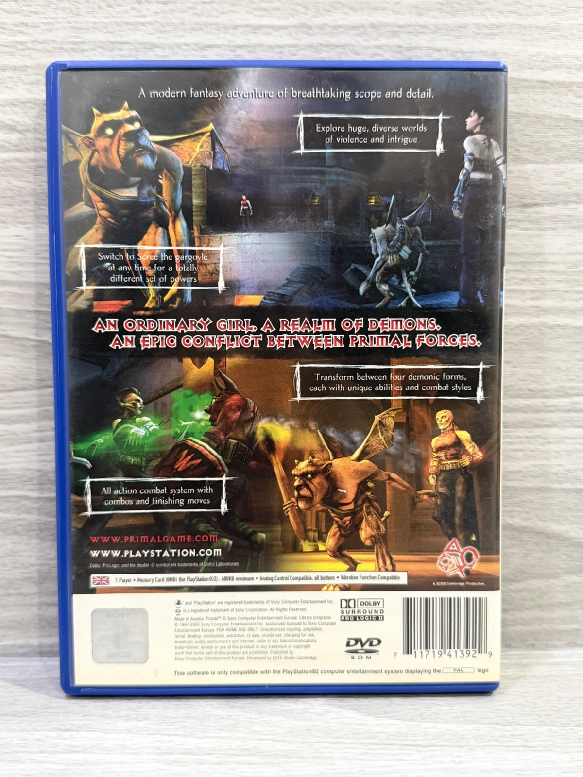Primal Sony PlayStation 2 Complete With Manual PAL UK Tested Working