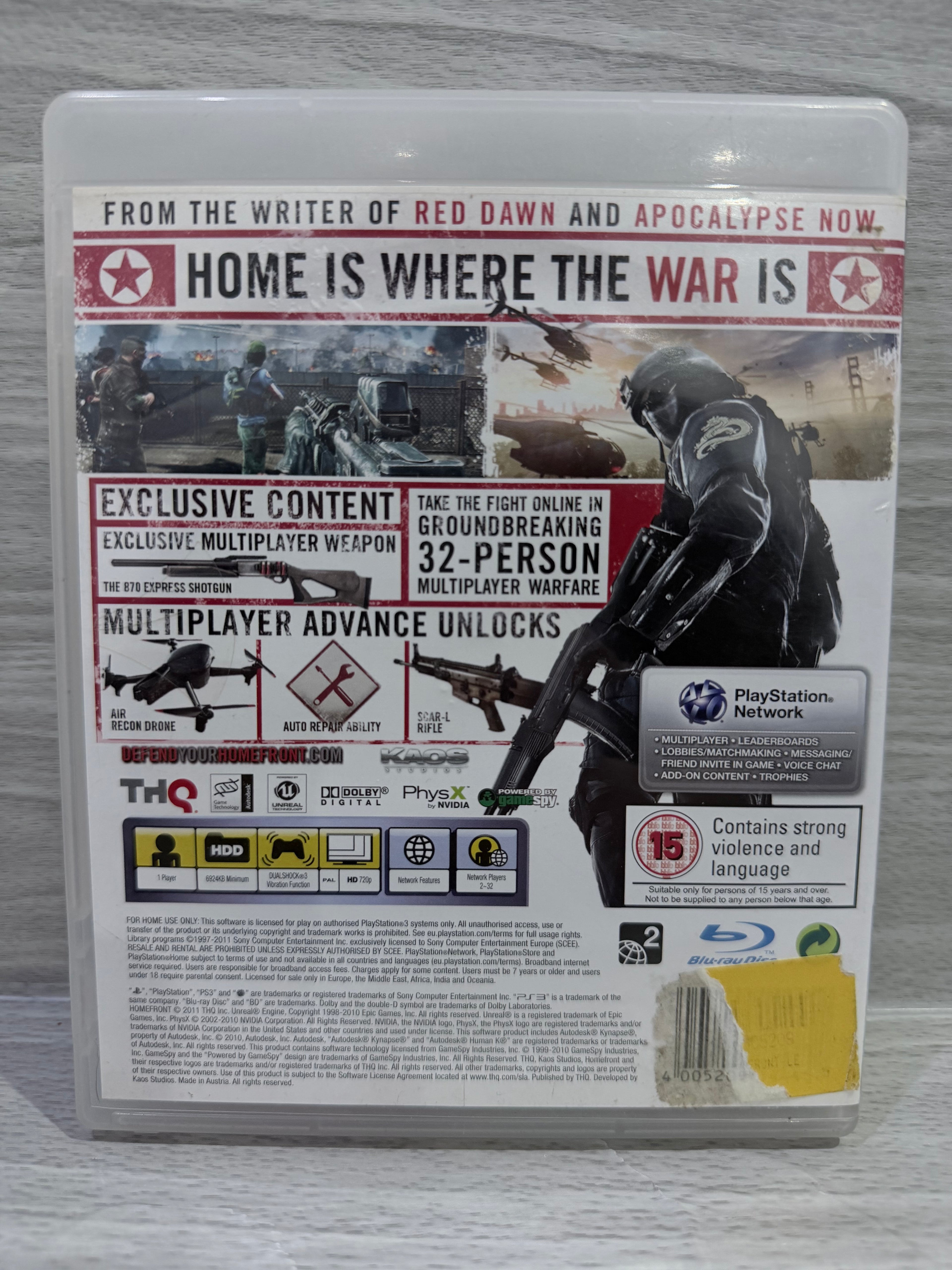Homefront Sony PlayStation 3 Complete With Manual PAL UK Tested Working