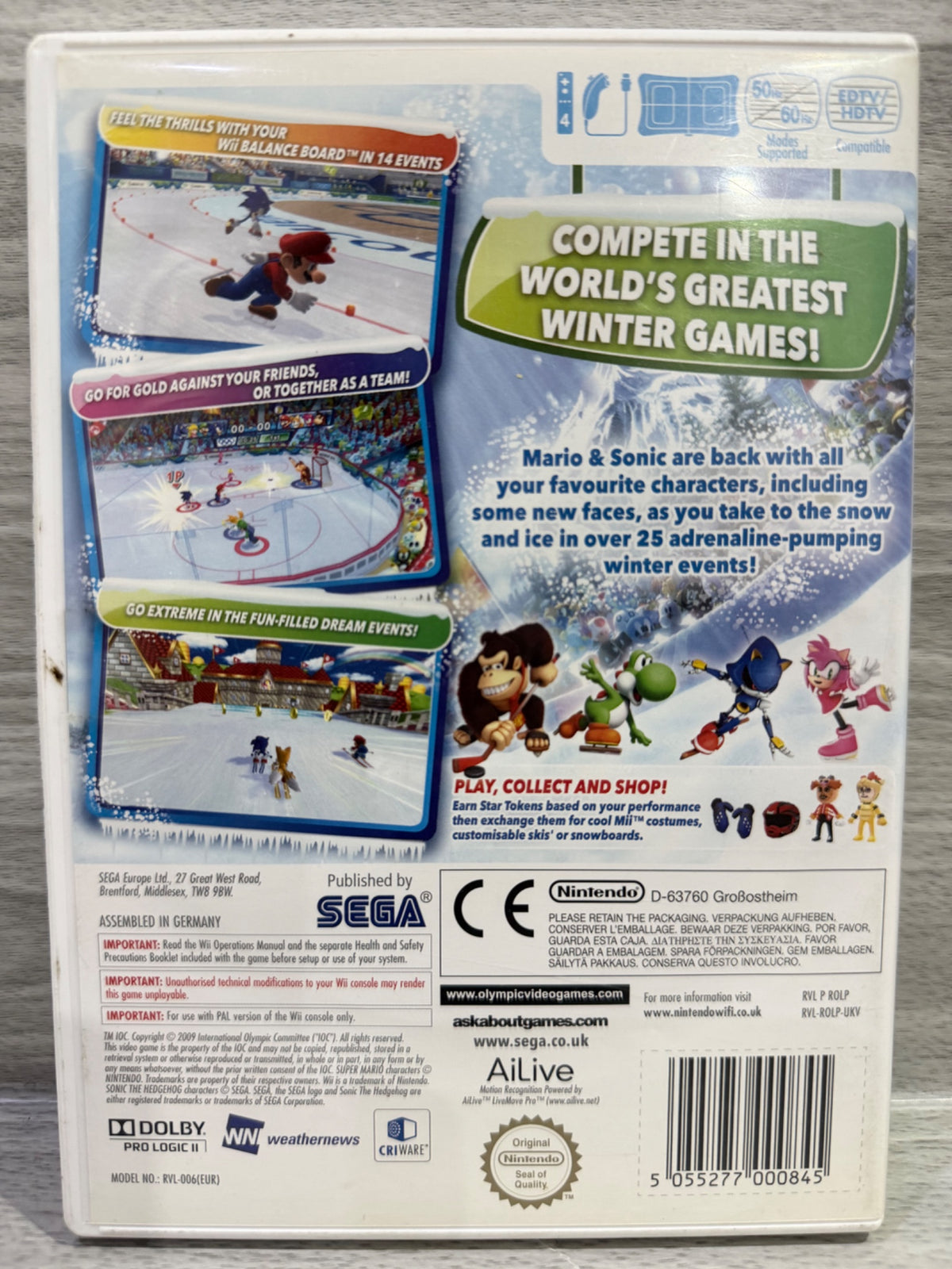 Mario & Sonic At The Olympic Winter Games Wii Complete With Manual PAL UK Tested