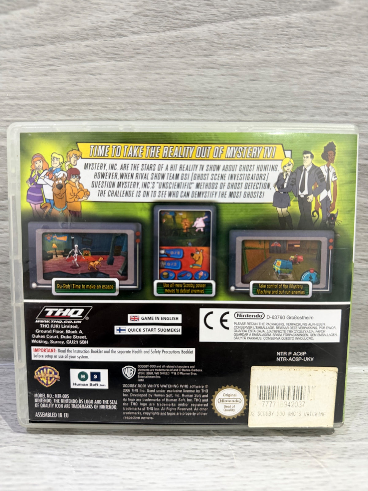 Scooby-Doo! Who's Watching Who? Nintendo DS No Manual PAL UK Tested Working