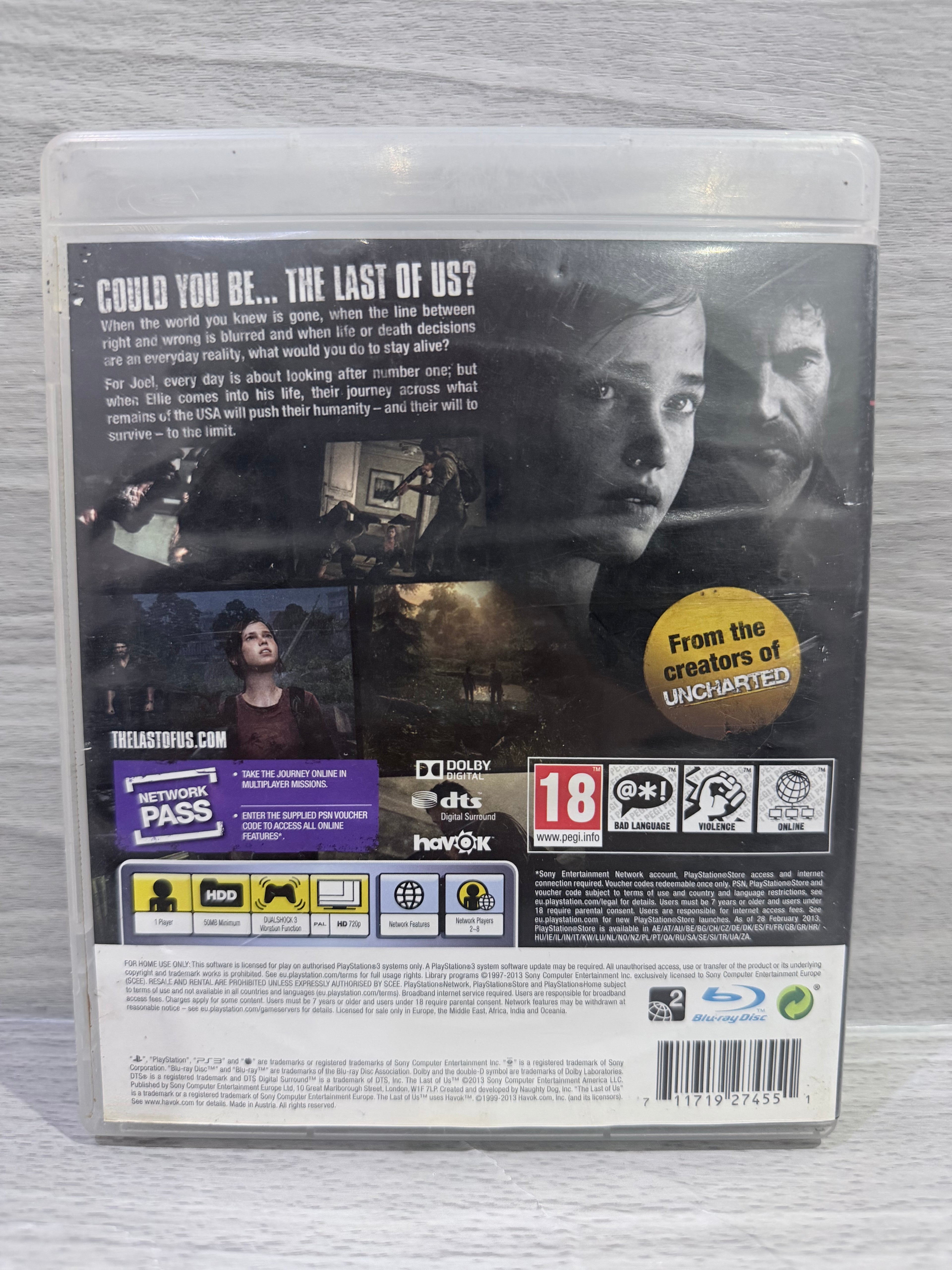 Last Of Us, The Sony PlayStation 3 No Manual PAL UK Tested Working