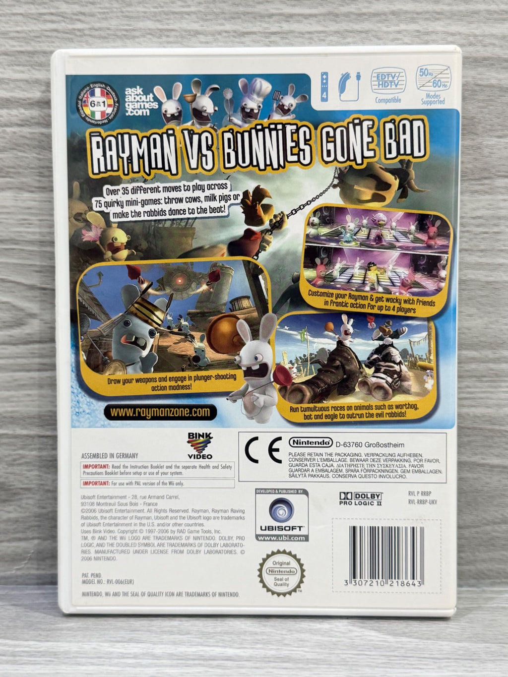 Rayman Raving Rabbids Nintendo Wii Complete With Manual PAL UK Tested Working
