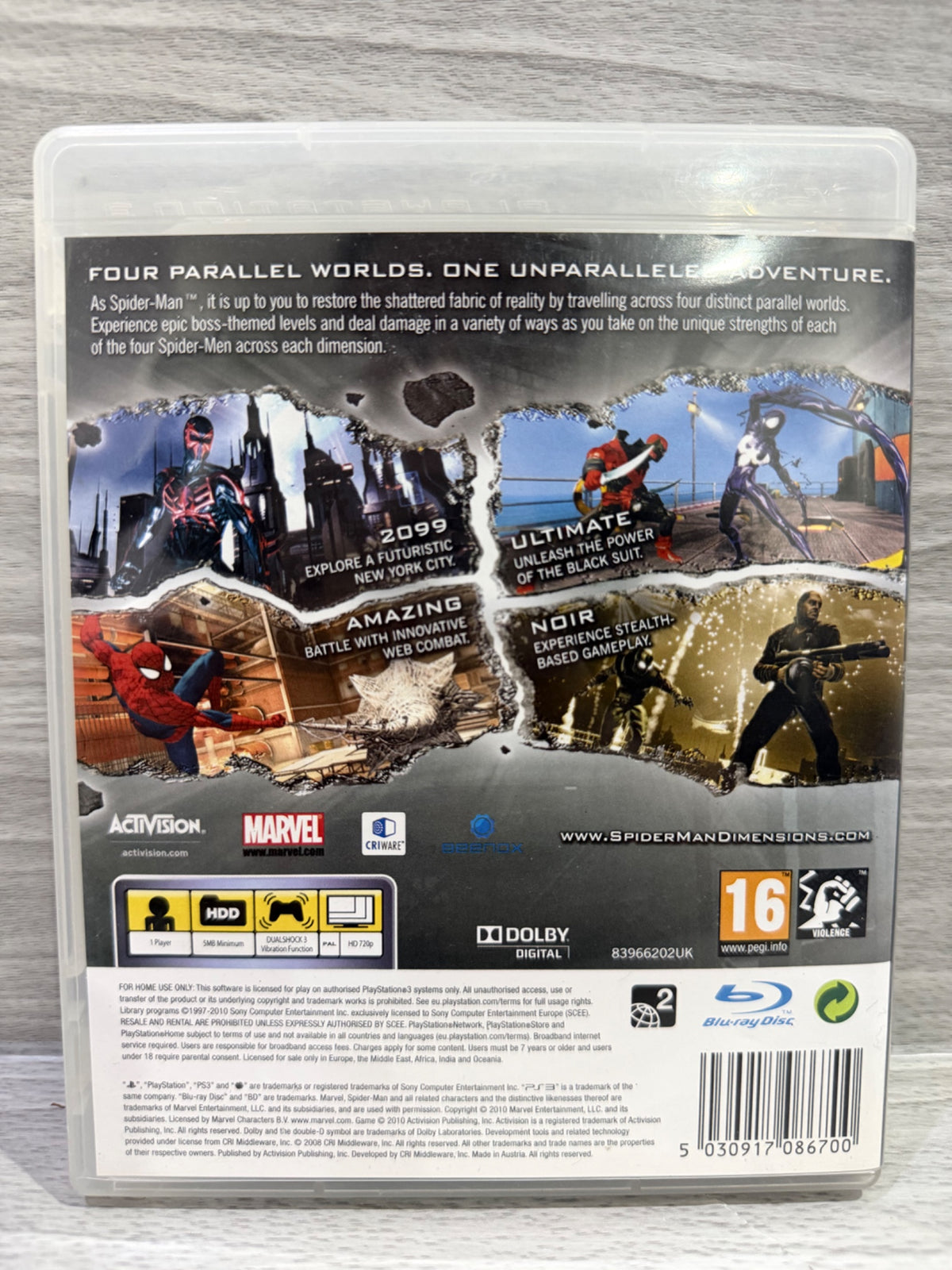Spider-Man: Shattered Dimensions PS3 Complete With Manual PAL UK Tested Working