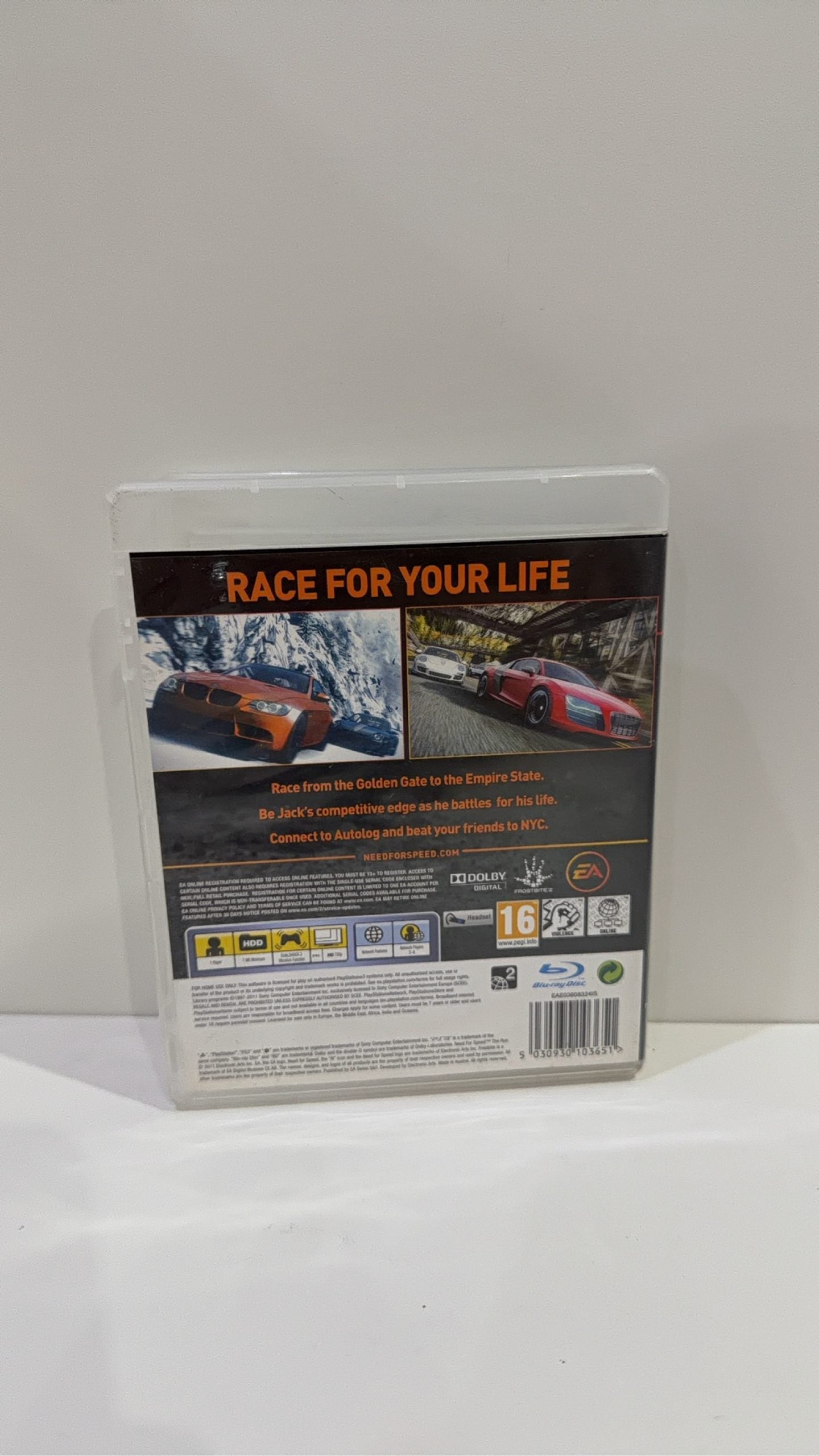 Need For Speed Hot Pursuit PS3 video game case and disc, PAL UK version, very good condition.