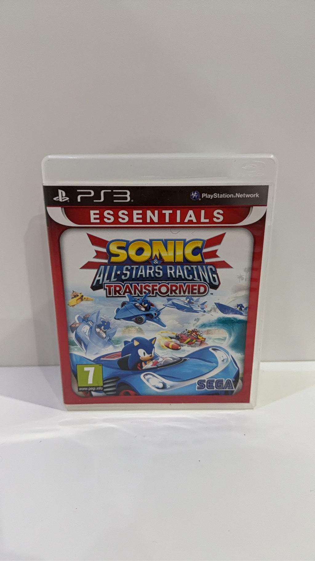 Sonic & All-Stars Racing Transformed PS3 video game case and disc, PAL UK edition.