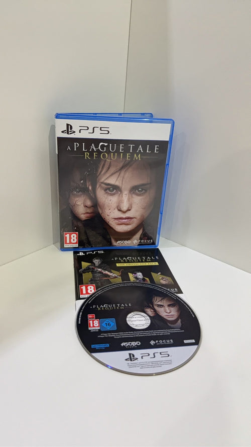 A Plague Tale Requiem PS5 video game case and disc, PAL UK edition.