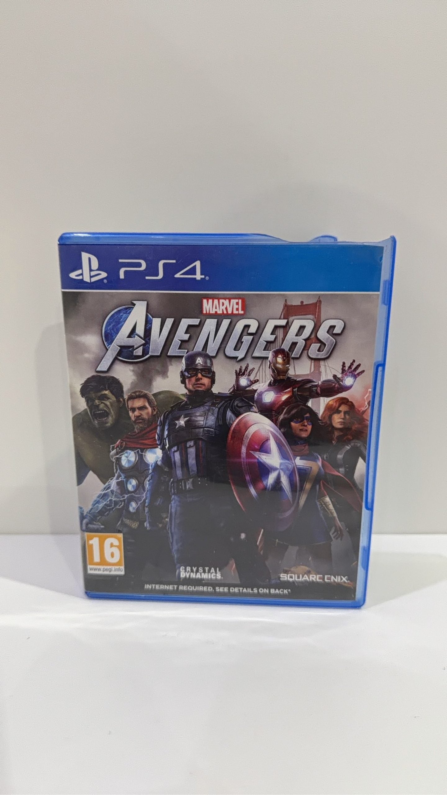 Marvel Avengers PS4 video game case and disc, PAL UK edition, tested working condition.