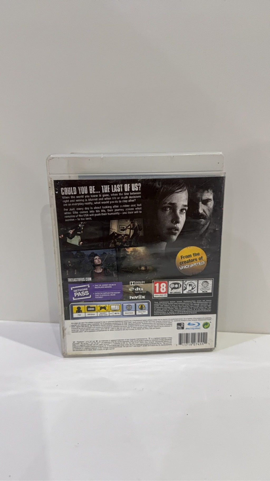 The Last of Us Sony PlayStation 3 PS3 case and disc, PAL UK, very good condition.