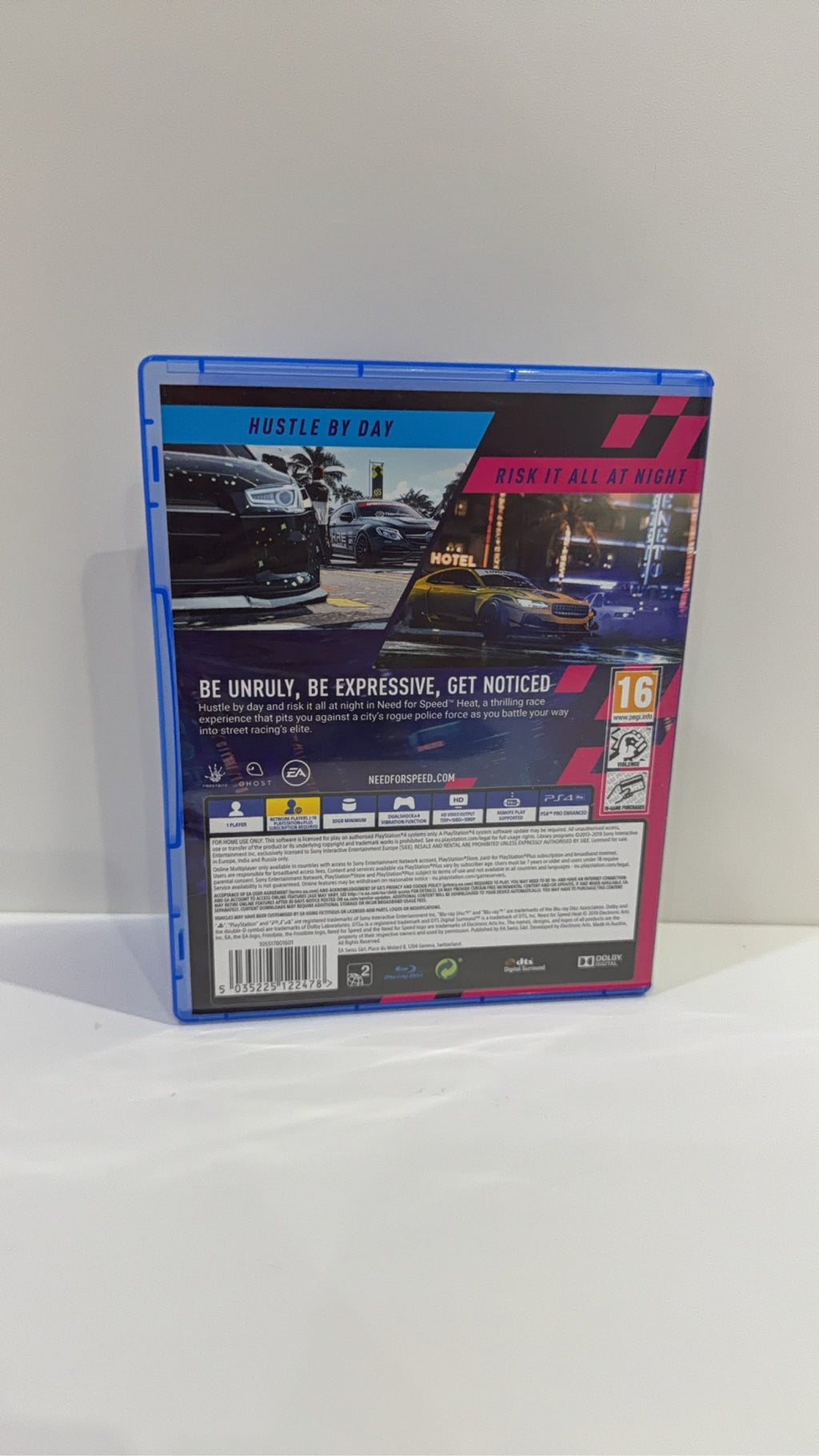 NFS Heat video game for Sony PlayStation 4 PS4, includes case, cover artwork, and disc.