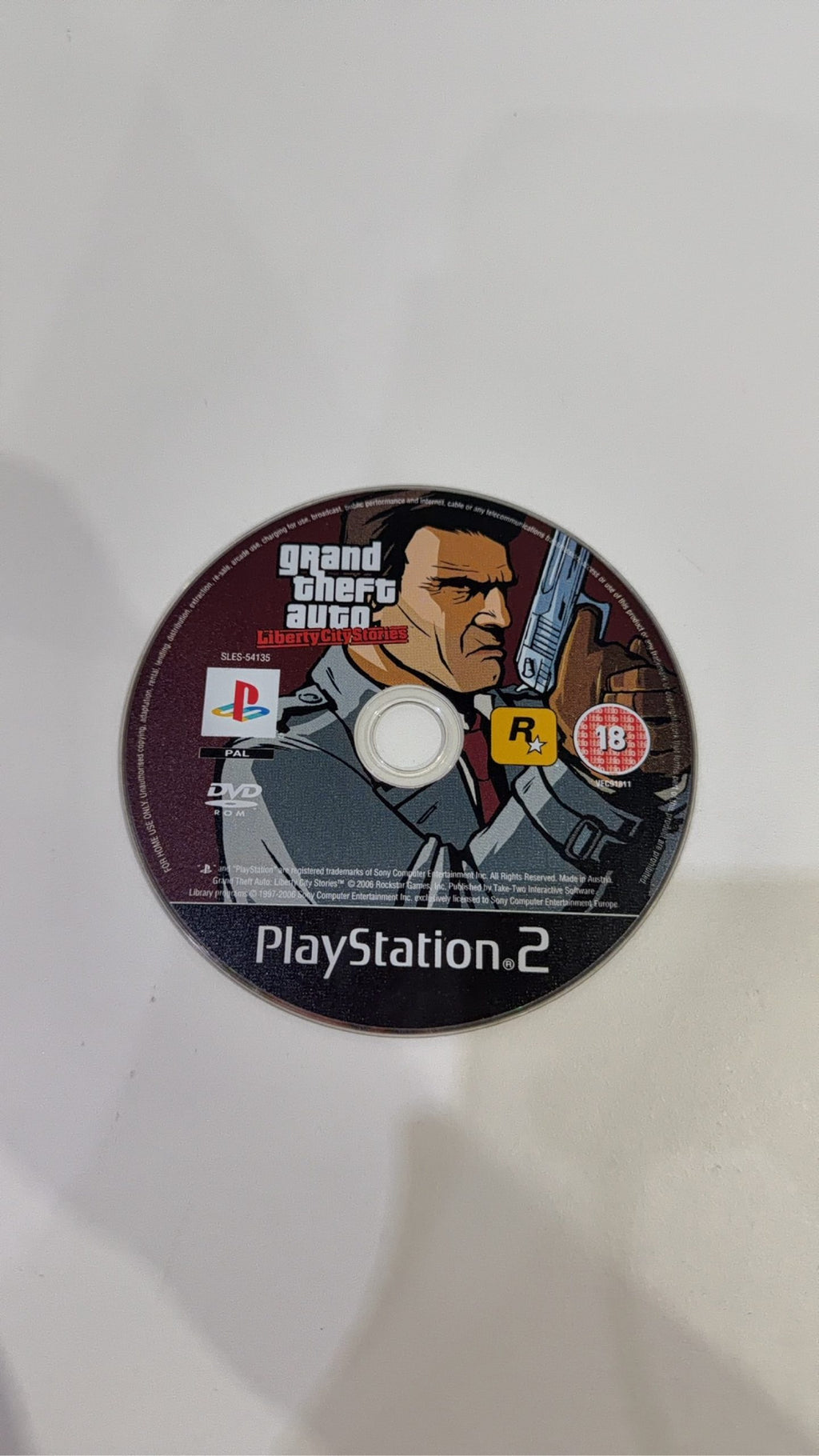 Grand Theft Auto Liberty City Stories PS2 video game case and disc, PAL UK edition.