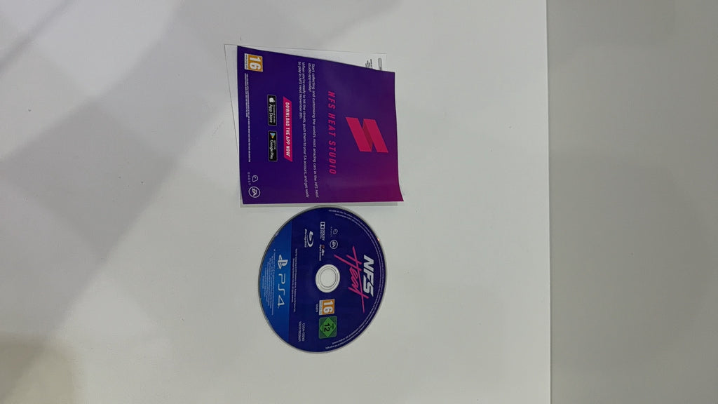 NFS Heat video game for Sony PlayStation 4 PS4, includes case, cover artwork, and disc.