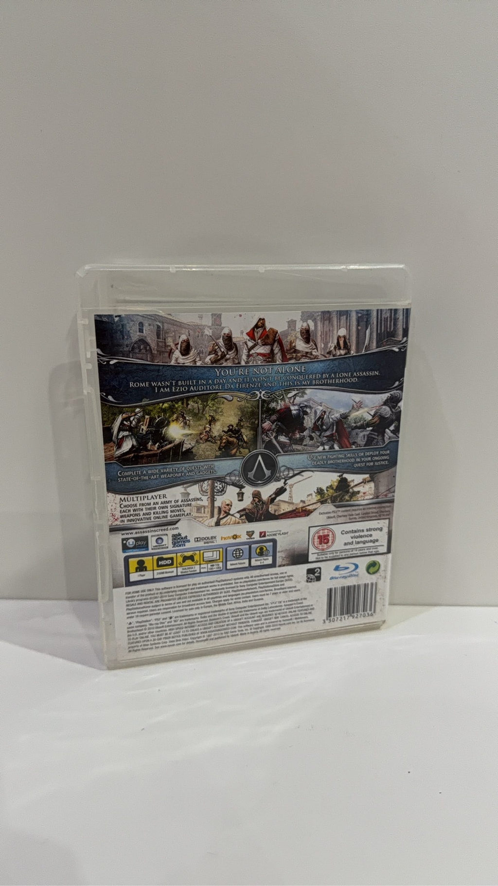 Assassin's Creed Brotherhood PS3 video game, complete in box with case, disc, and manual.