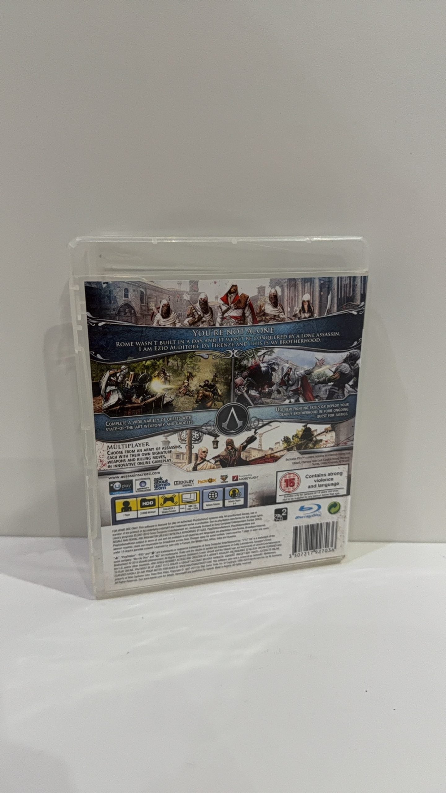 Assassin's Creed Brotherhood PS3 video game, complete in box with case, disc, and manual.