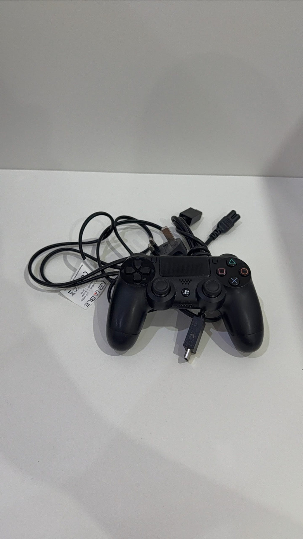 PS4 Console PlayStation 4 Black 500GB with Official Dualshock 4 Controller and cables.