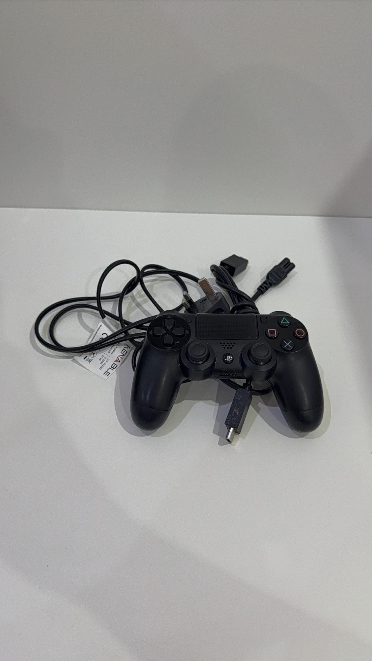 PS4 Console PlayStation 4 Black 500GB with Official Dualshock 4 Controller and cables.