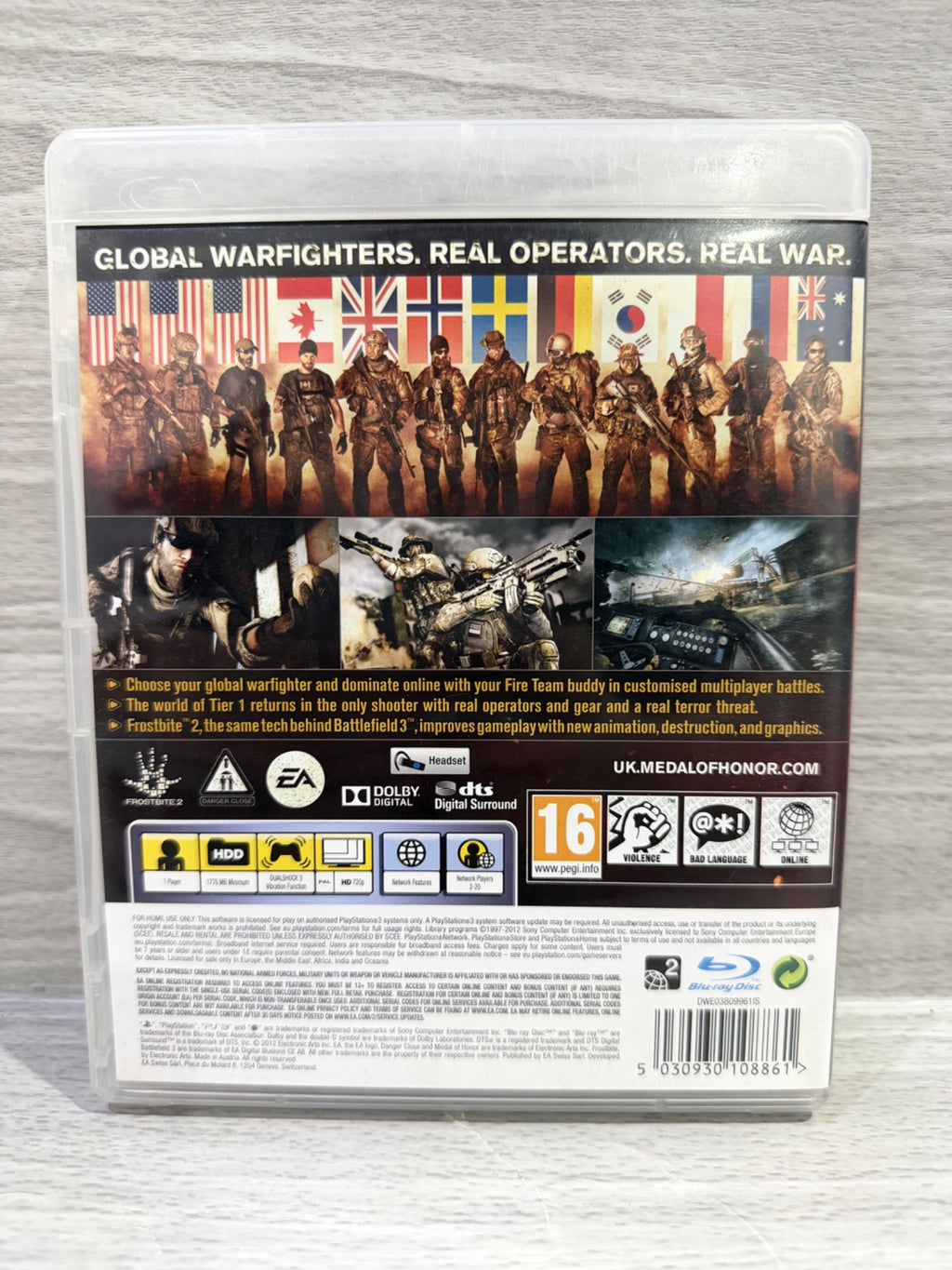 Medal Of Honor Warfighter Sony PlayStation 3 No Manual PAL UK Tested Working