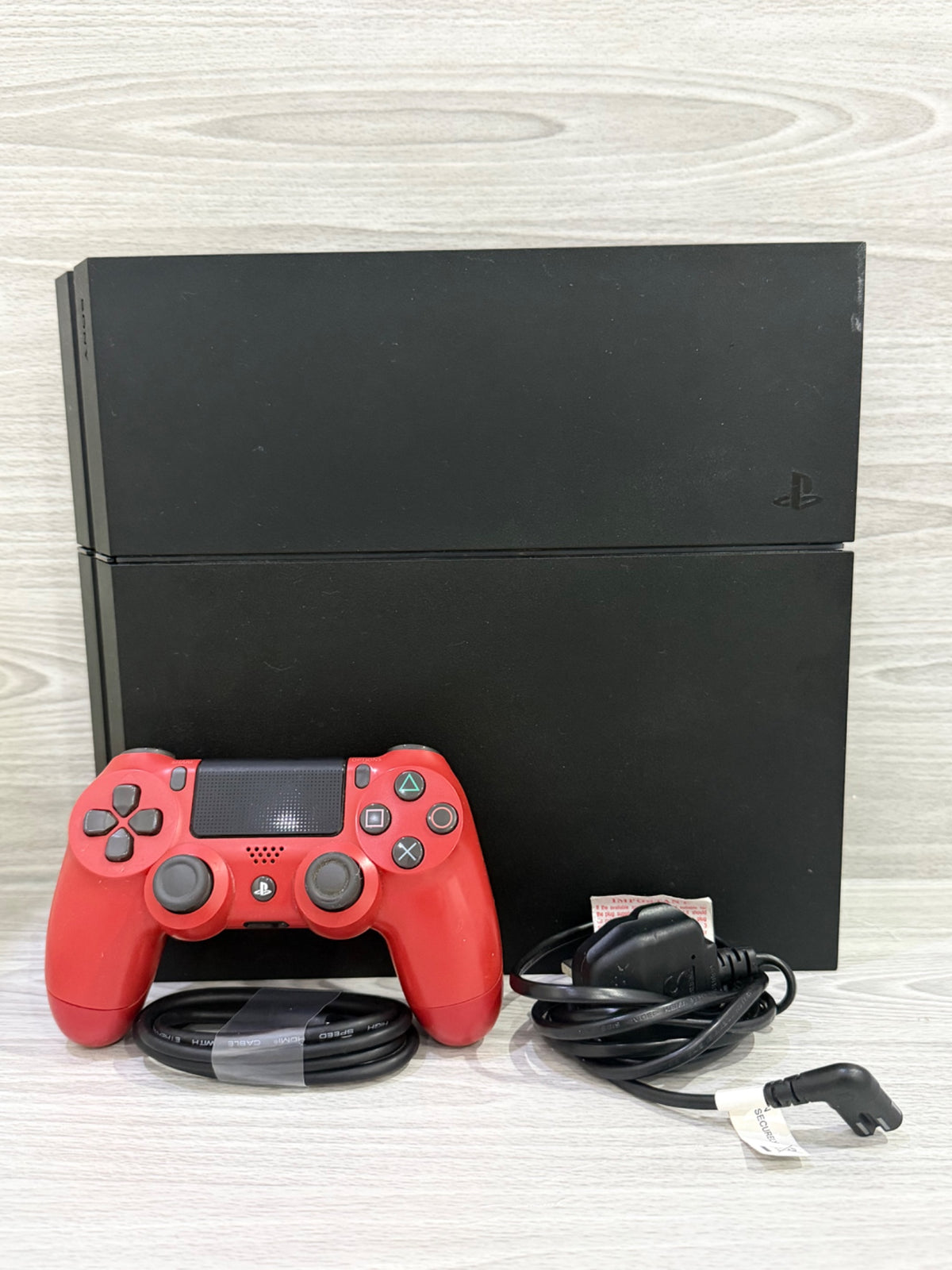 Sony PlayStation 4 Original 500GB Black Console Genuine Red Controller Tested