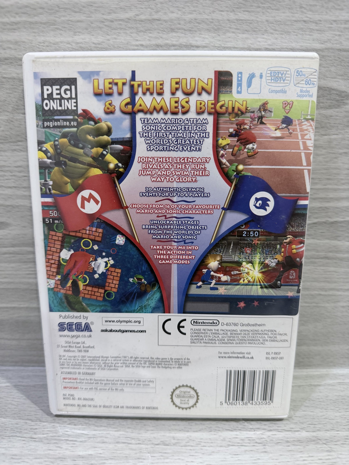 Mario & Sonic at the Olympic Games Wii Complete With Manual PAL UK Tested