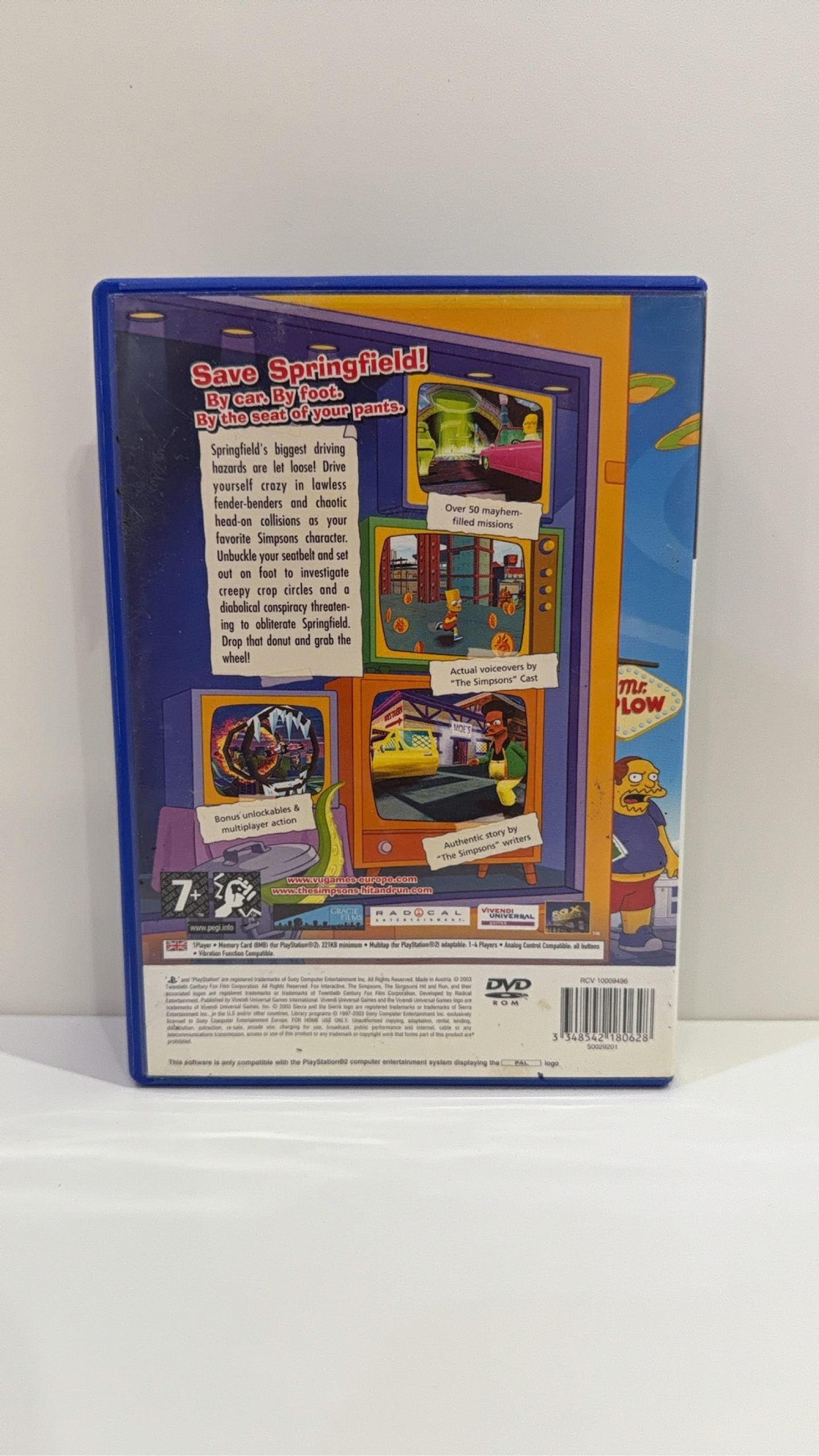 The Simpsons Hit & Run video game for Sony PlayStation 2, includes case and disc.