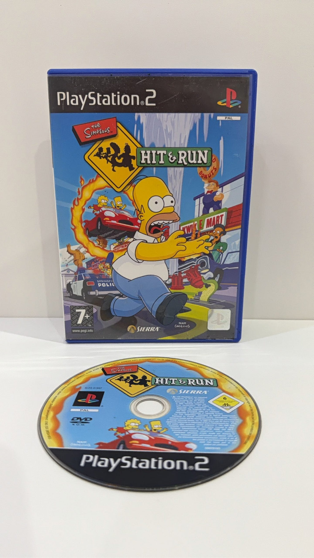 The Simpsons Hit & Run video game for Sony PlayStation 2, includes case and disc.