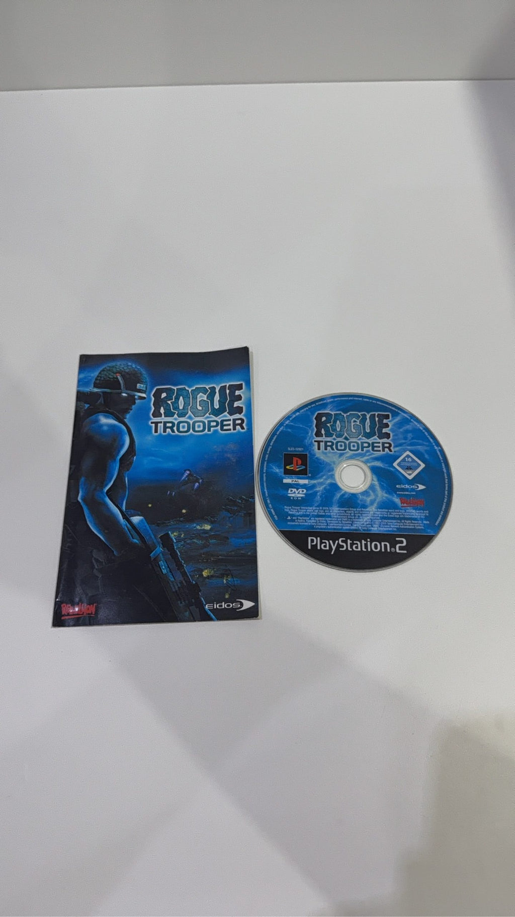Rogue Trooper PS2 video game with original case, cover, manual, and disc.