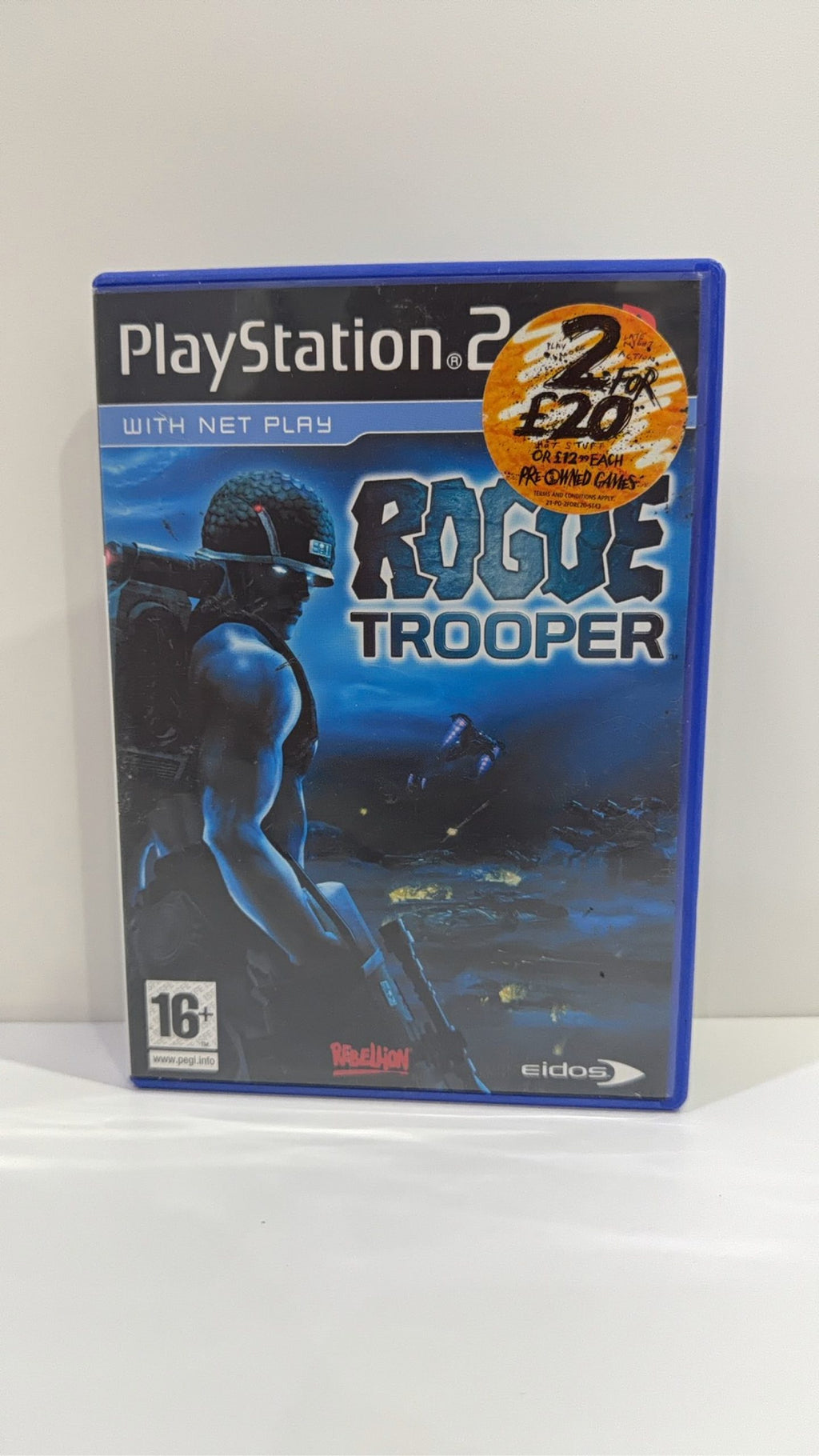 Rogue Trooper PS2 video game with original case, cover, manual, and disc.
