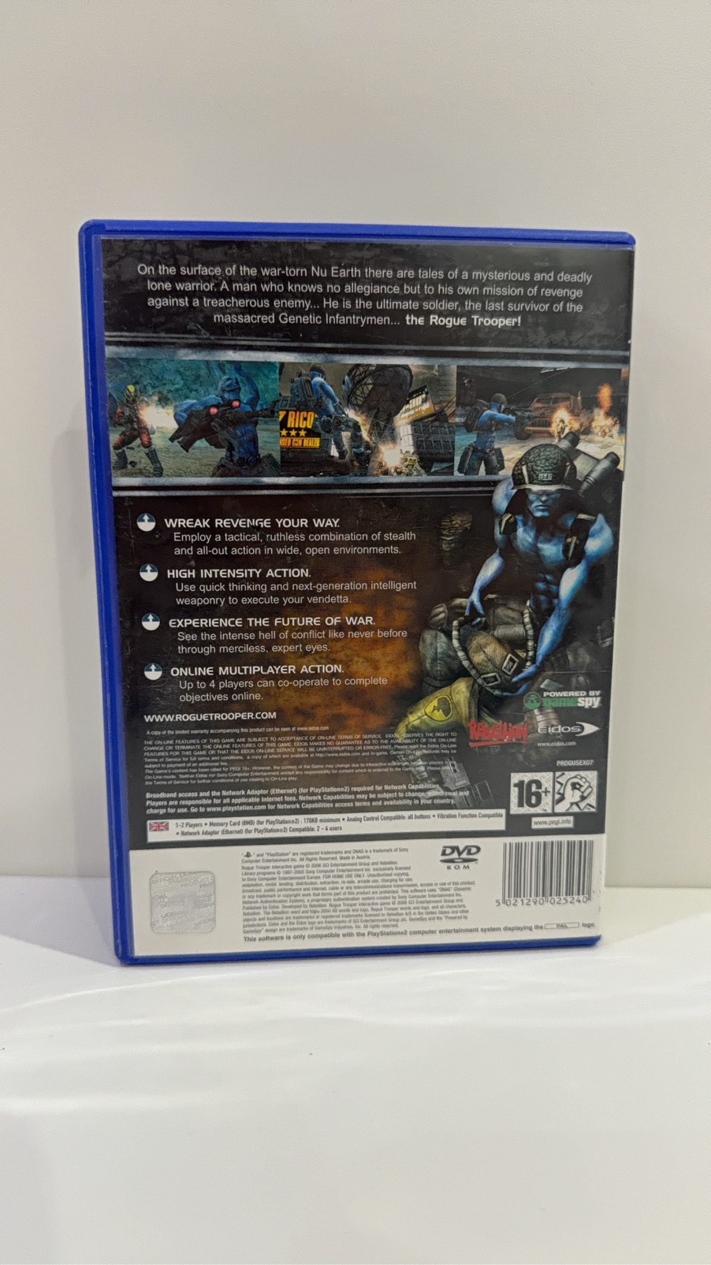 Rogue Trooper PS2 video game with original case, cover, manual, and disc.