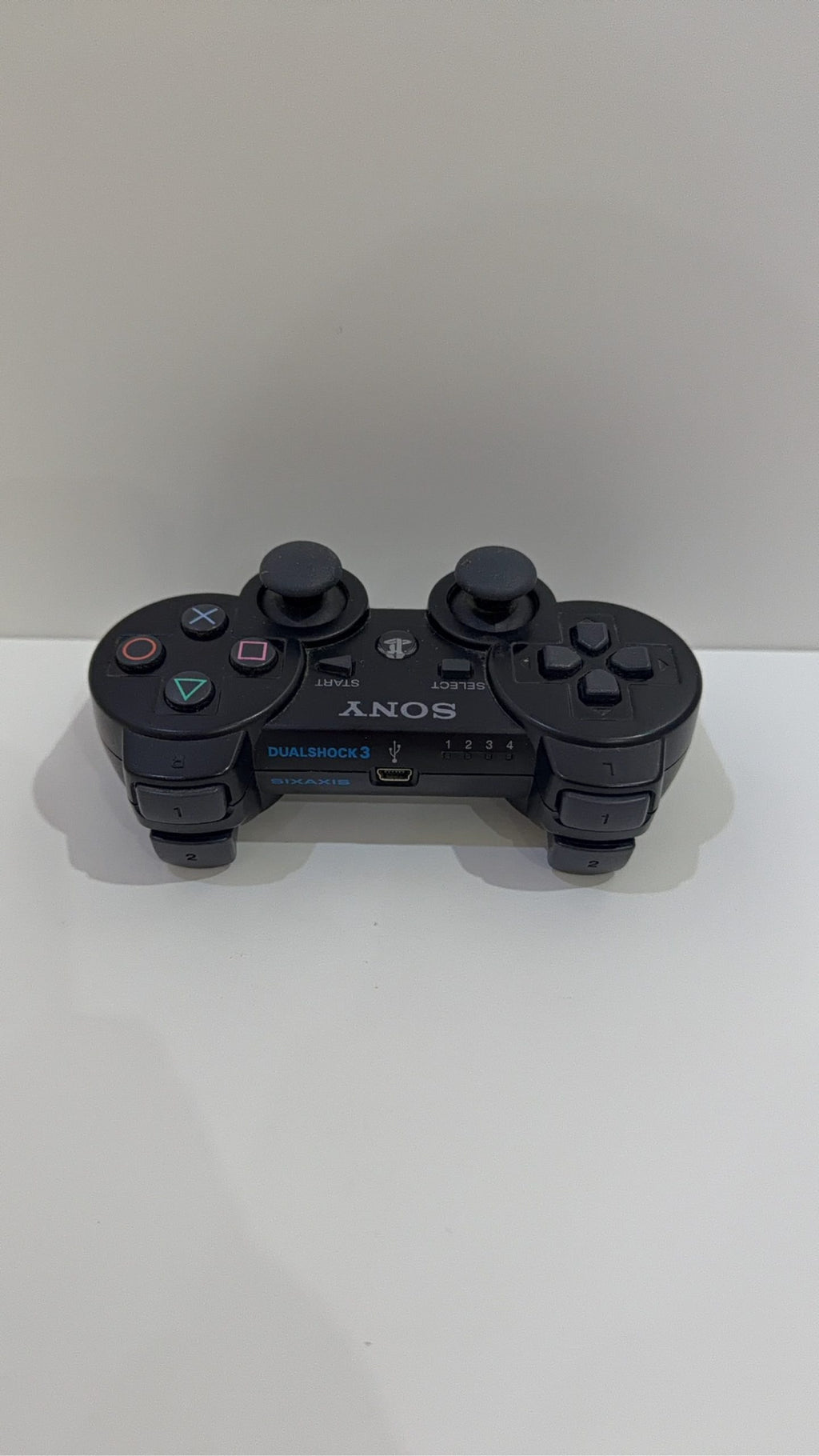 Official Sony PlayStation 3 PS3 DualShock 3 Sixaxis Controller in black, tested and working.