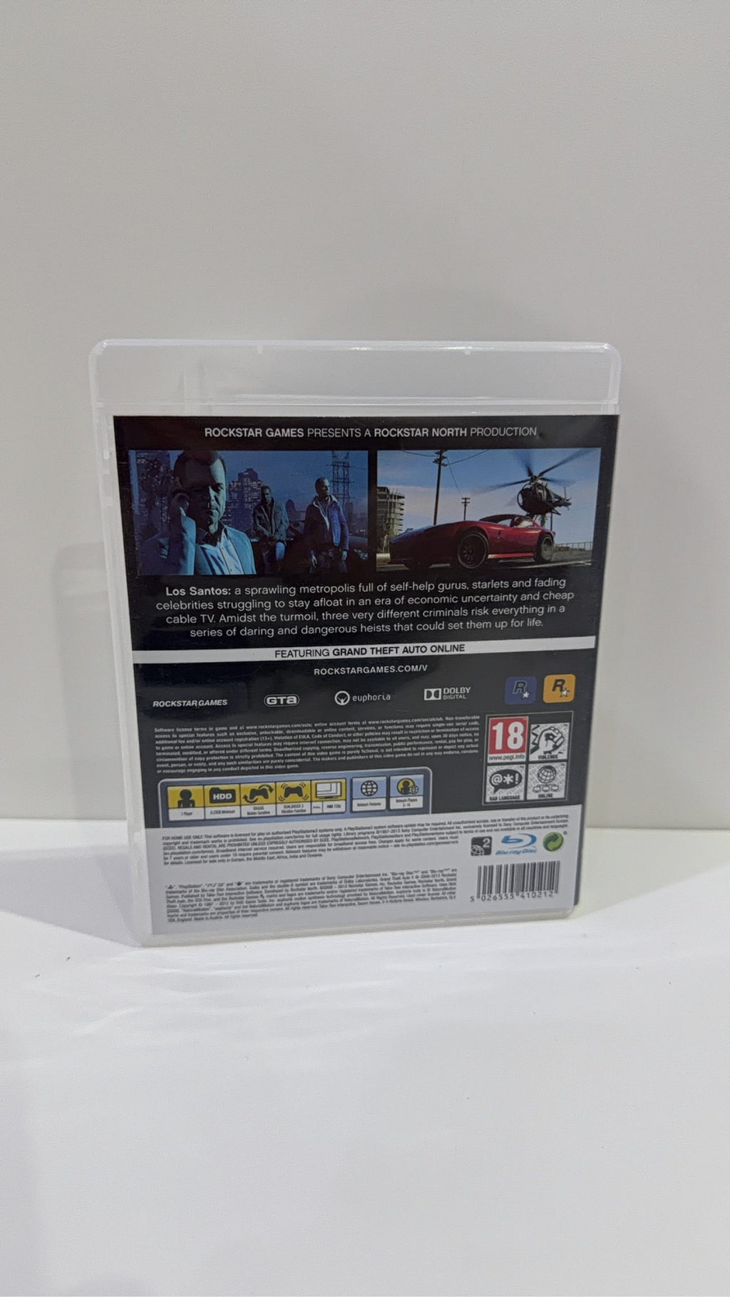Grand Theft Auto V GTA 5 for Sony PlayStation 3 PS3 with case, manual, and map.
