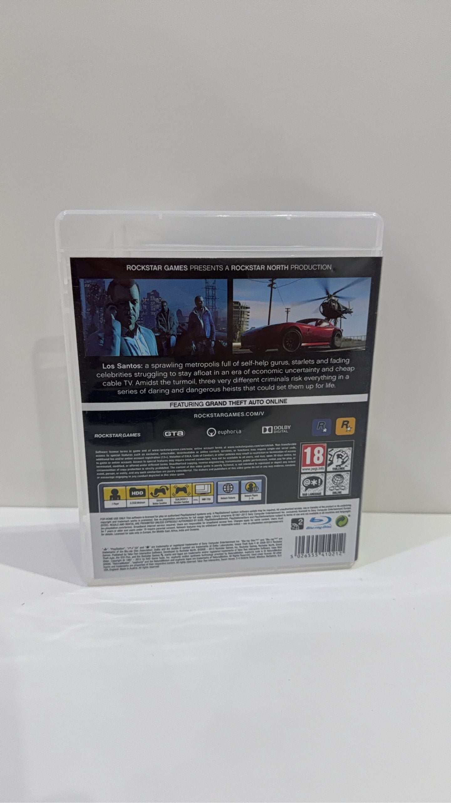 Grand Theft Auto V GTA 5 for Sony PlayStation 3 PS3 with case, manual, and map.
